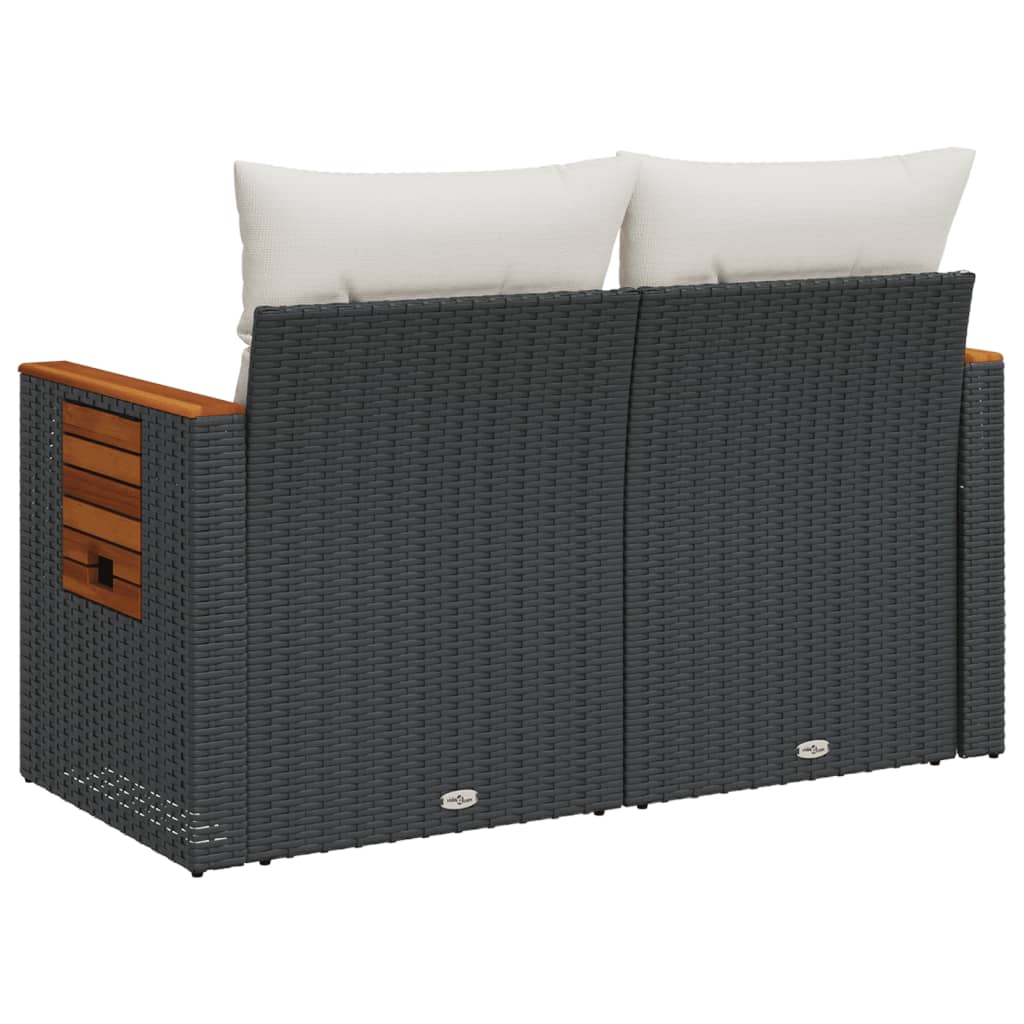 Gartensofa mit Kissen 2-Sitzer Sofa Poly Rattan Gartenmöbel Lounge Sitzgruppe - Bild 28 von 65