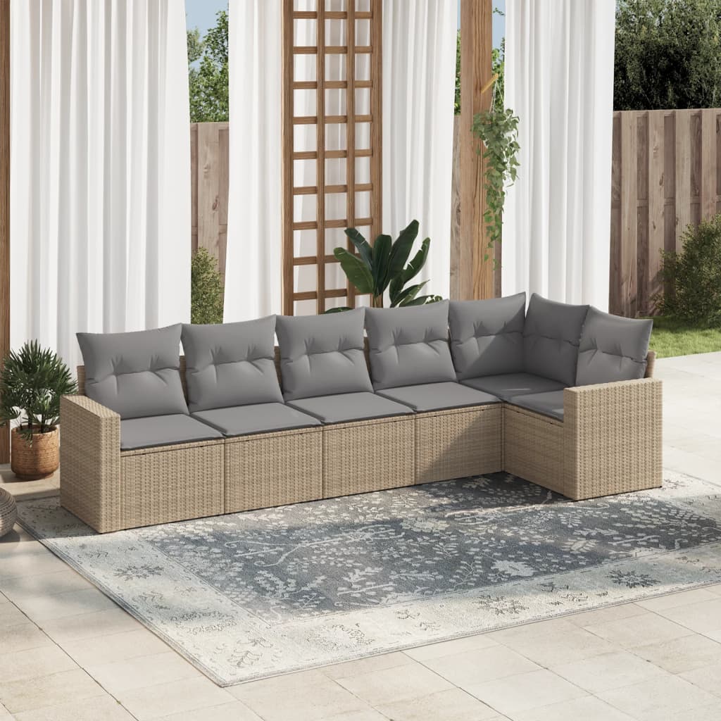Garten-Sofagarnitur Essgruppe Gartengarnitur Sitzgruppe mit Kissen Poly Rattan - Bild 20 von 30