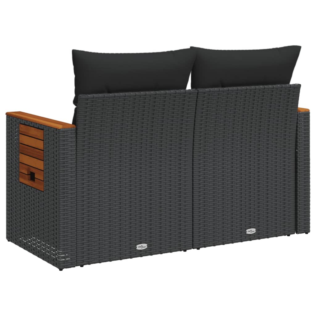 Gartensofa mit Kissen 2-Sitzer Sofa Poly Rattan Gartenmöbel Lounge Sitzgruppe - Bild 17 von 65