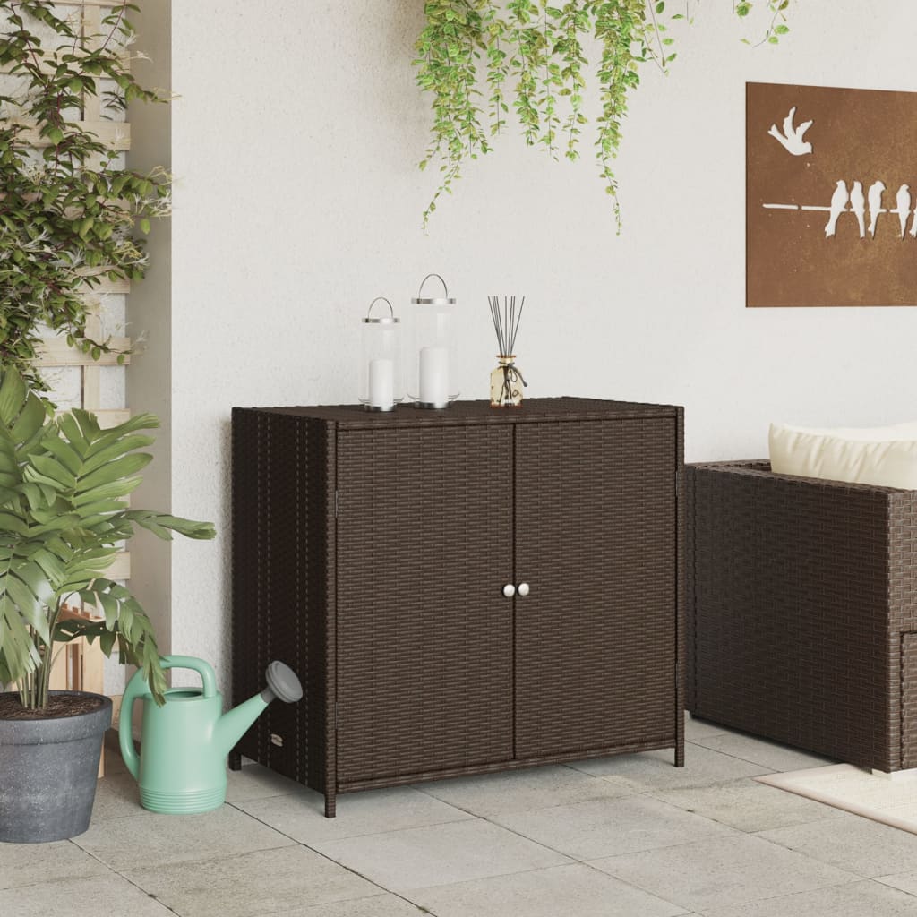 Gartenschrank Balkonschrank Geräteschrank Haushaltsschrank Schrank Poly Rattan - Bild 25 von 55