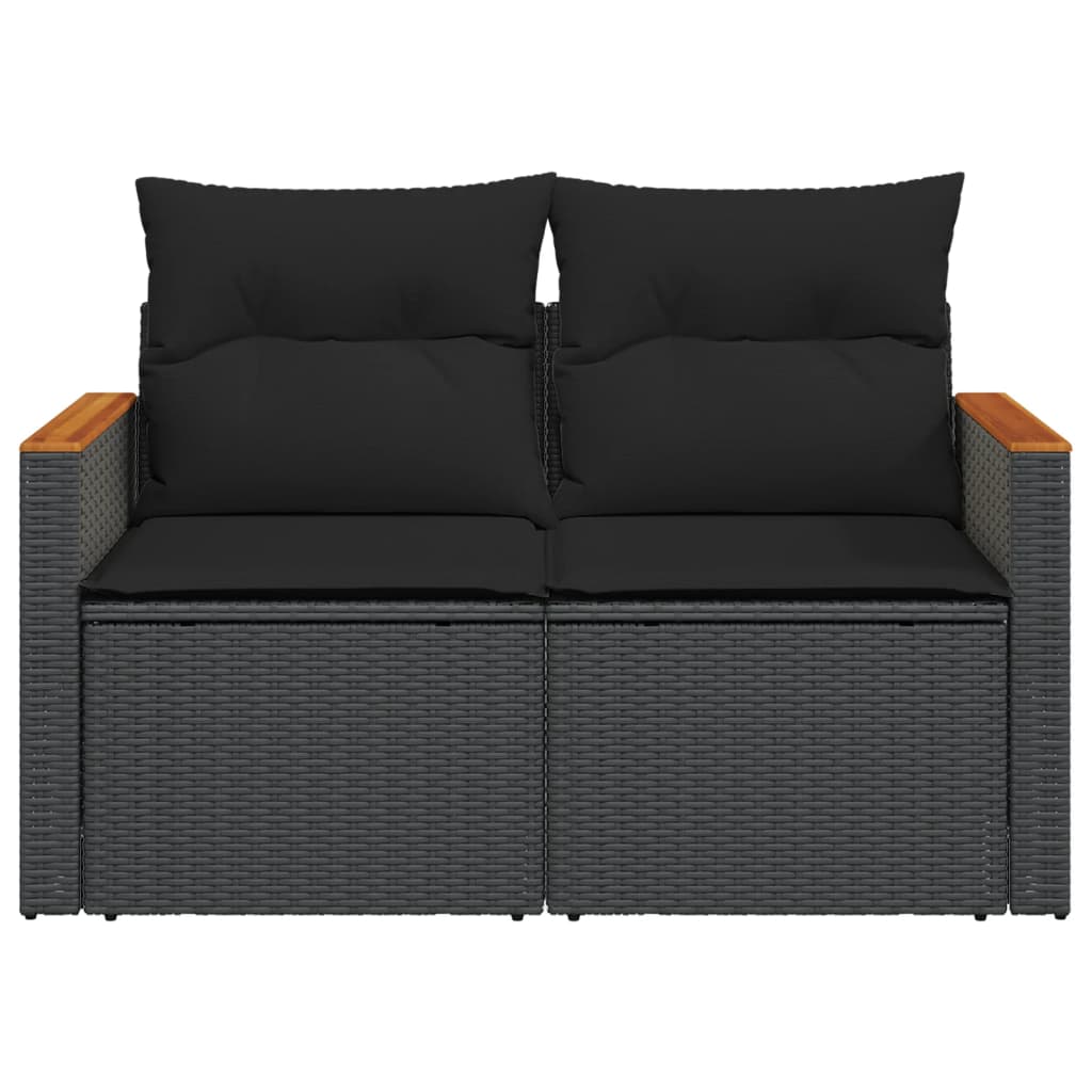 Gartensofa mit Kissen 2-Sitzer Sofa Poly Rattan Gartenmöbel Lounge Sitzgruppe - Bild 15 von 65