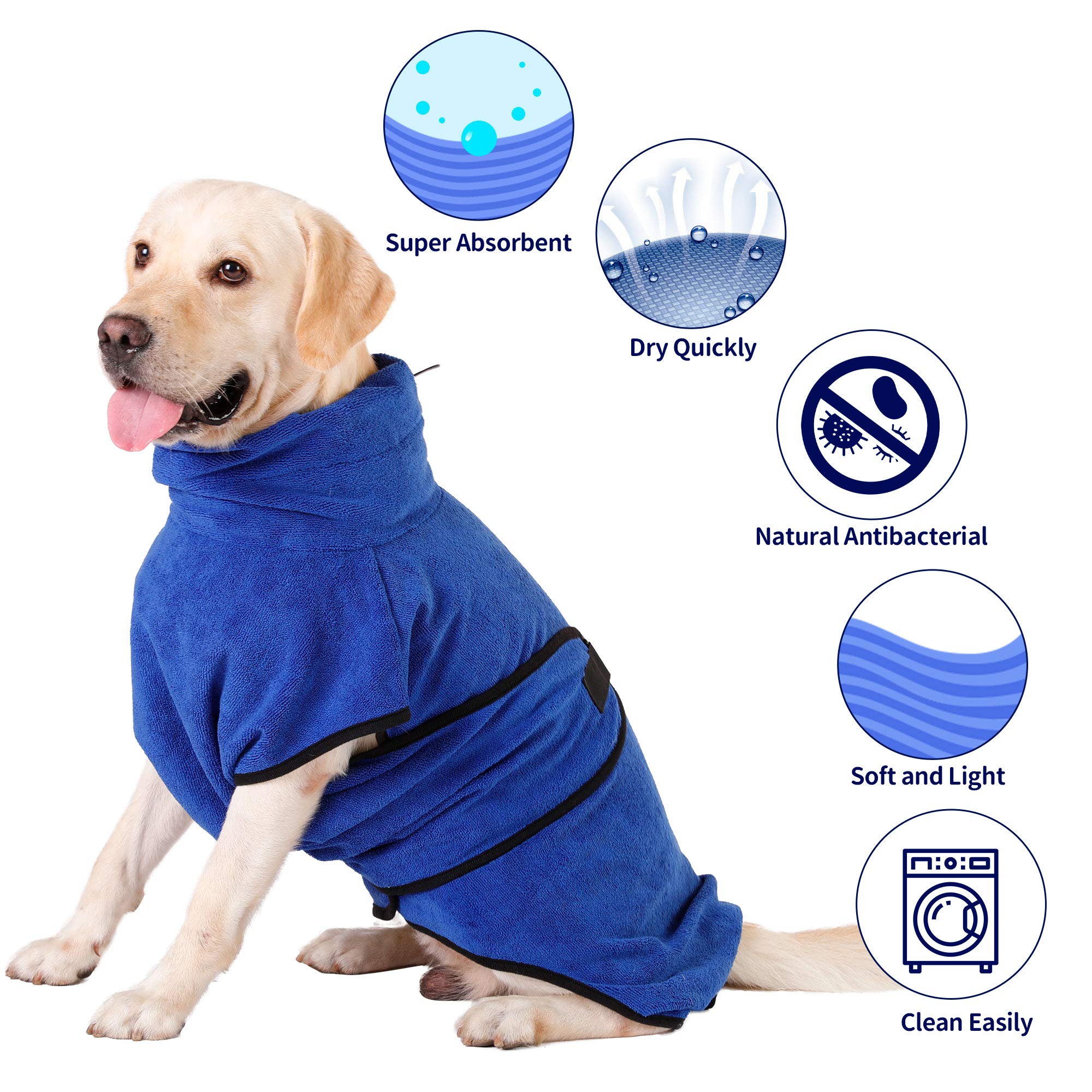 S-XL Hunde Bademantel Mikrofaser Hundehandtuch Schnell Trocknend Haustiermantel