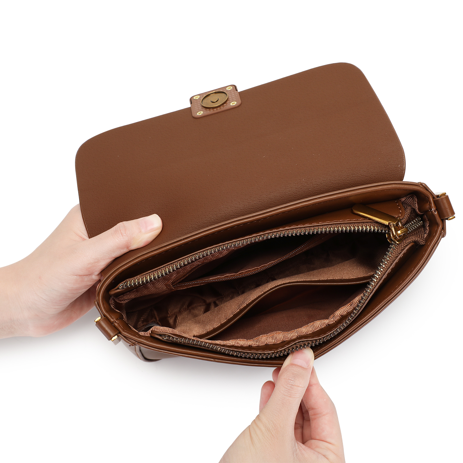 Damen Umhängetasche Schultertasche PU-Leder Crossbody Bag Klein Handytasche 