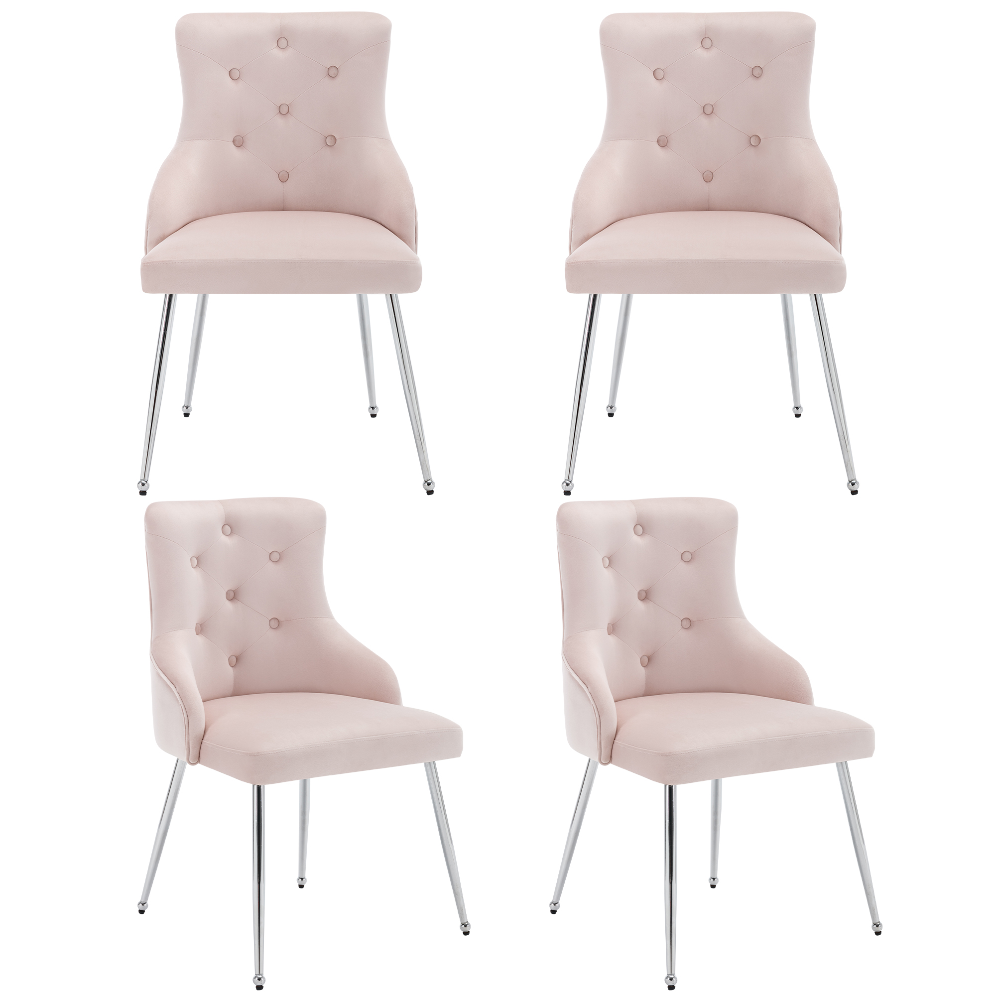 1/2/4/6x Dining Chairs Set Velvet Padded Metal Legs Kitchen Office Home Chair - Picture 50 of 51