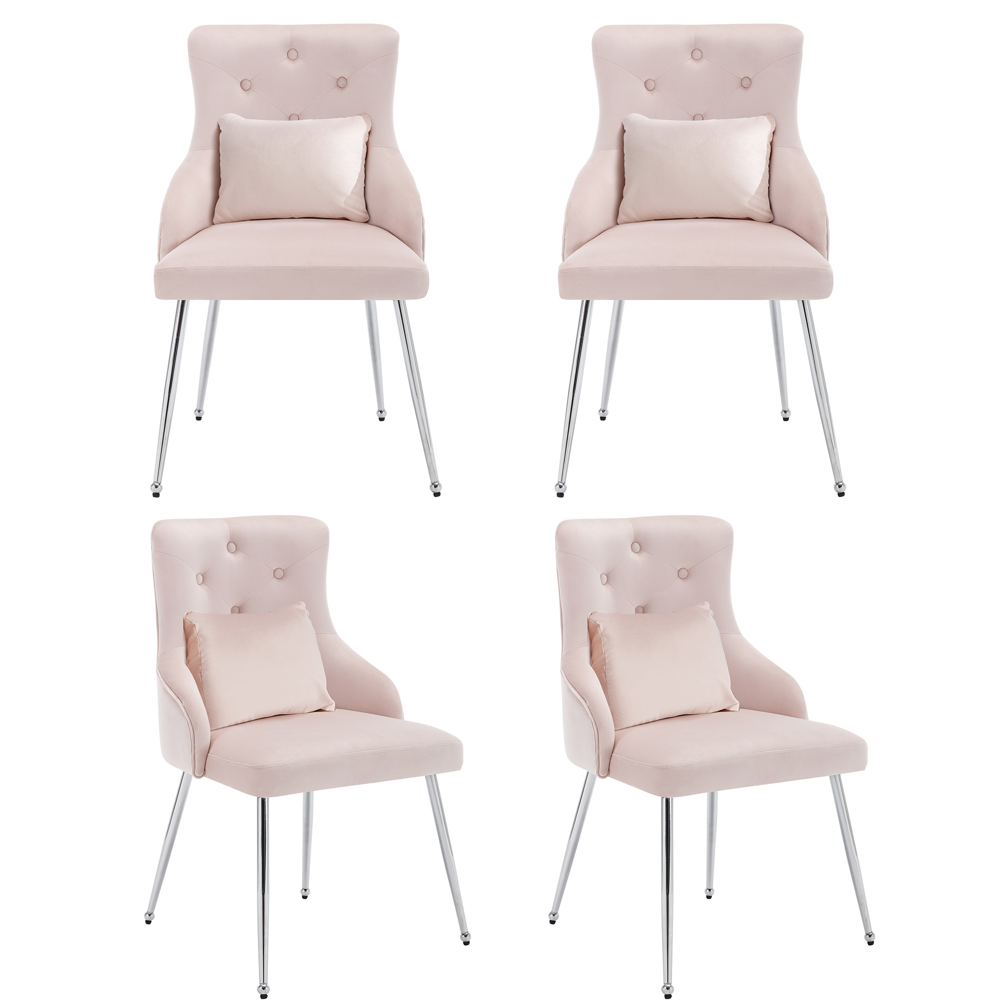1/2/4/6x Dining Chairs Set Velvet Padded Metal Legs Kitchen Office Home Chair - Picture 41 of 51