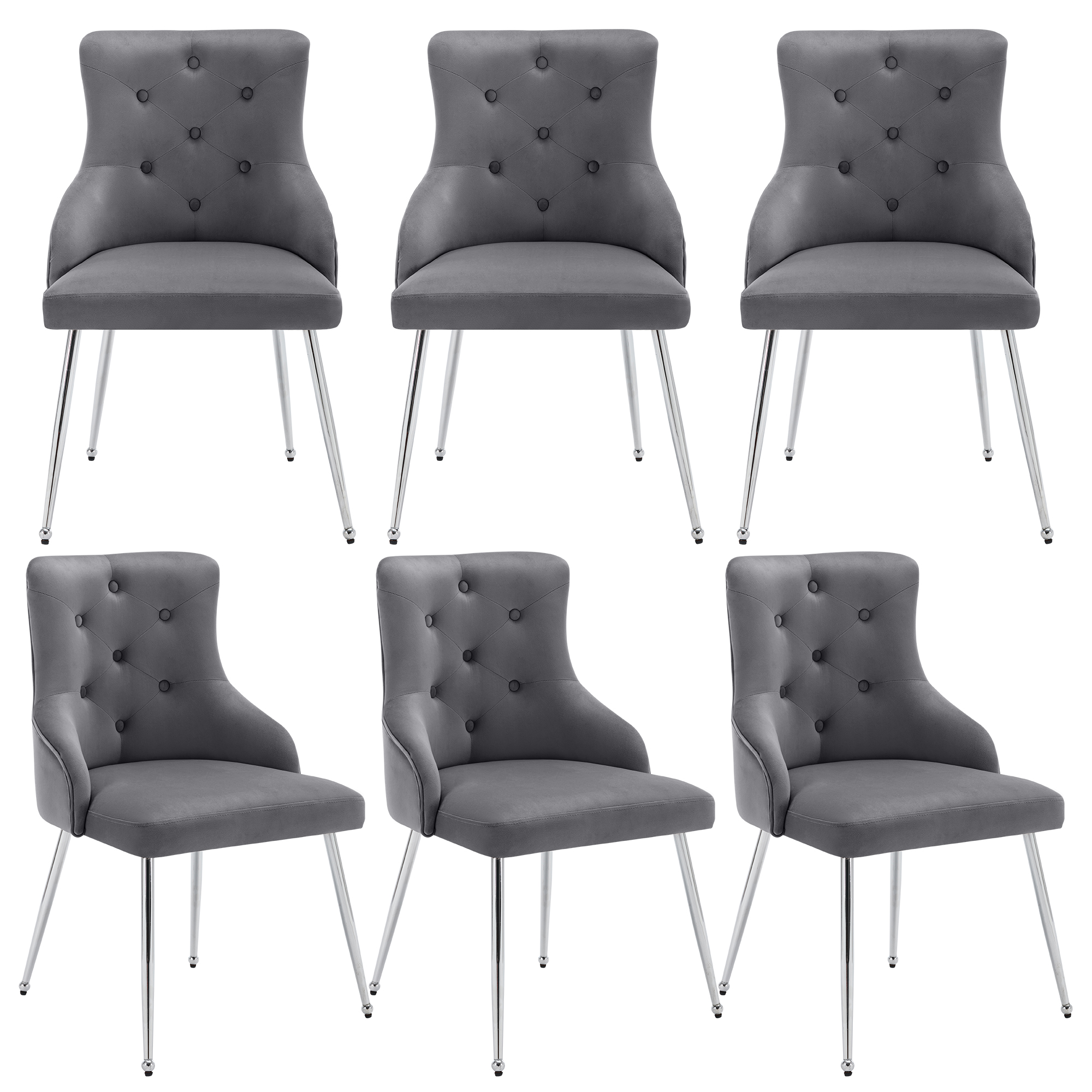 1/2/4/6x Dining Chairs Set Velvet Padded Metal Legs Kitchen Office Home Chair - Picture 23 of 51