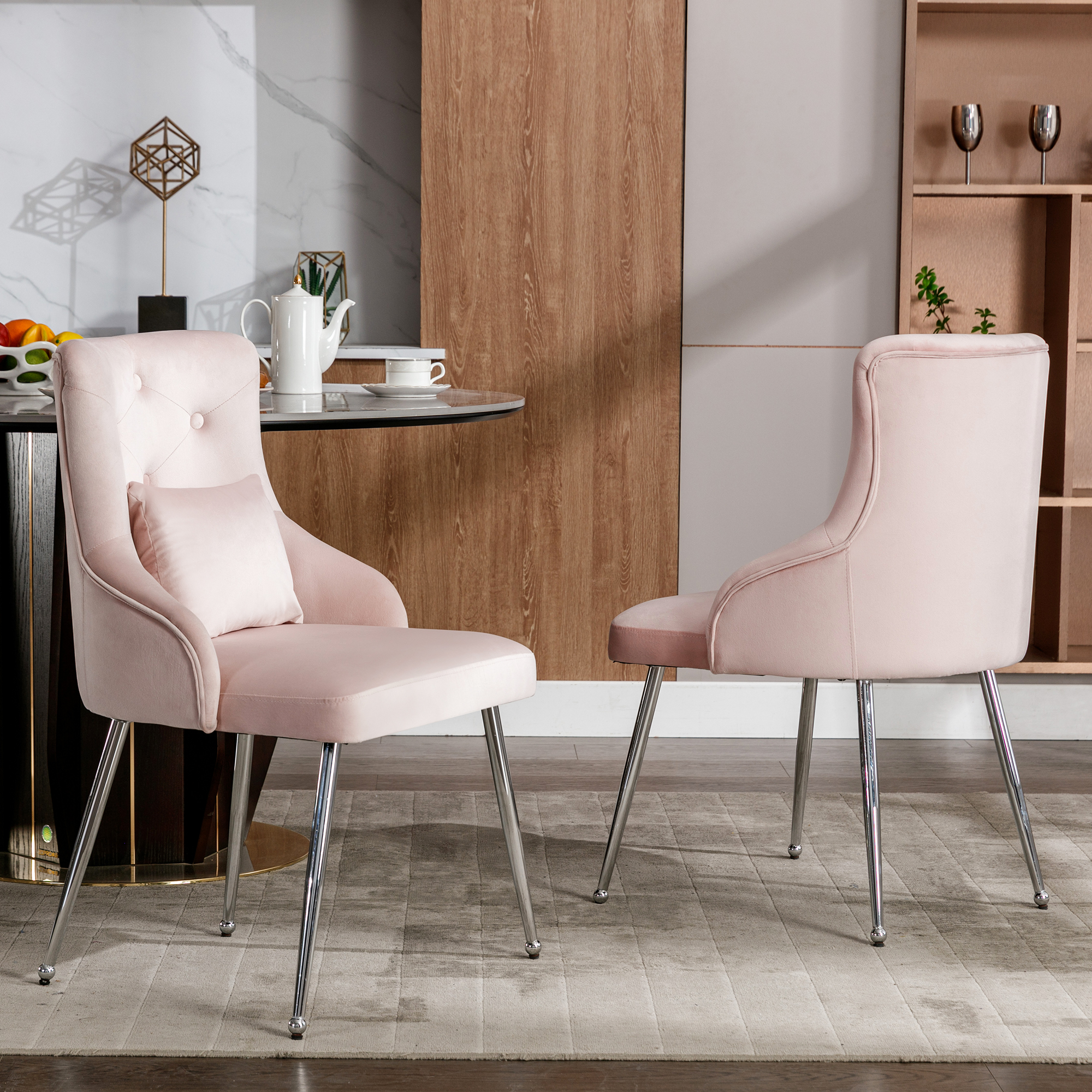 1/2/4/6x Dining Chairs Set Velvet Padded Metal Legs Kitchen Office Home Chair - Picture 27 of 51