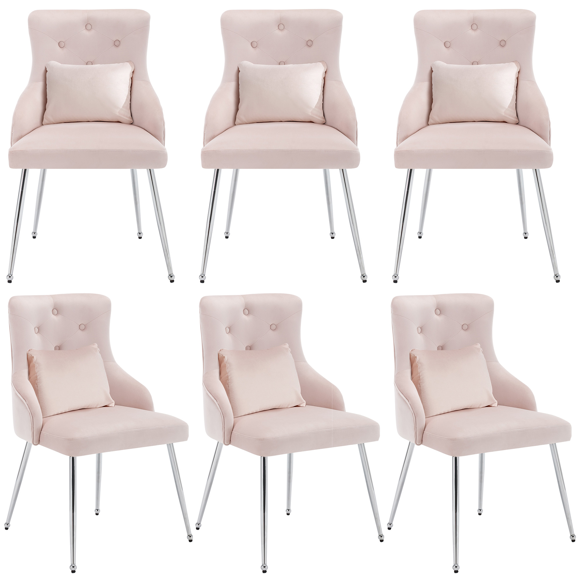 1/2/4/6x Dining Chairs Set Velvet Padded Metal Legs Kitchen Office Home Chair - Picture 51 of 51