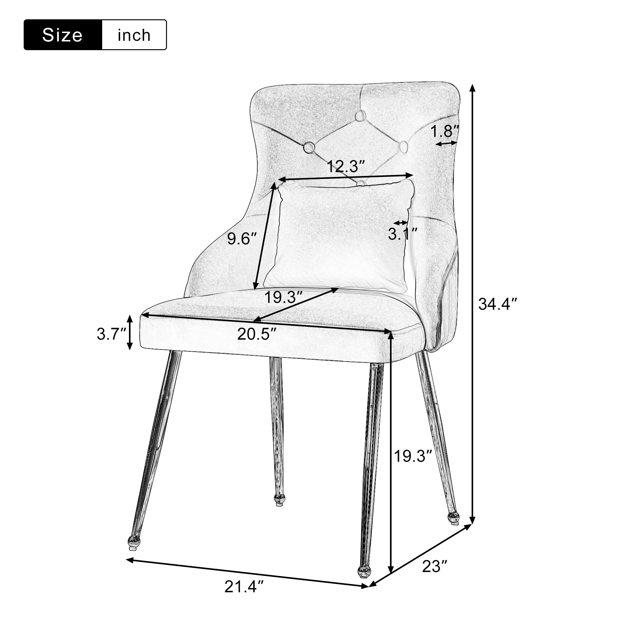 1/2/4/6x Dining Chairs Set Velvet Padded Metal Legs Kitchen Office Home Chair - Picture 10 of 51