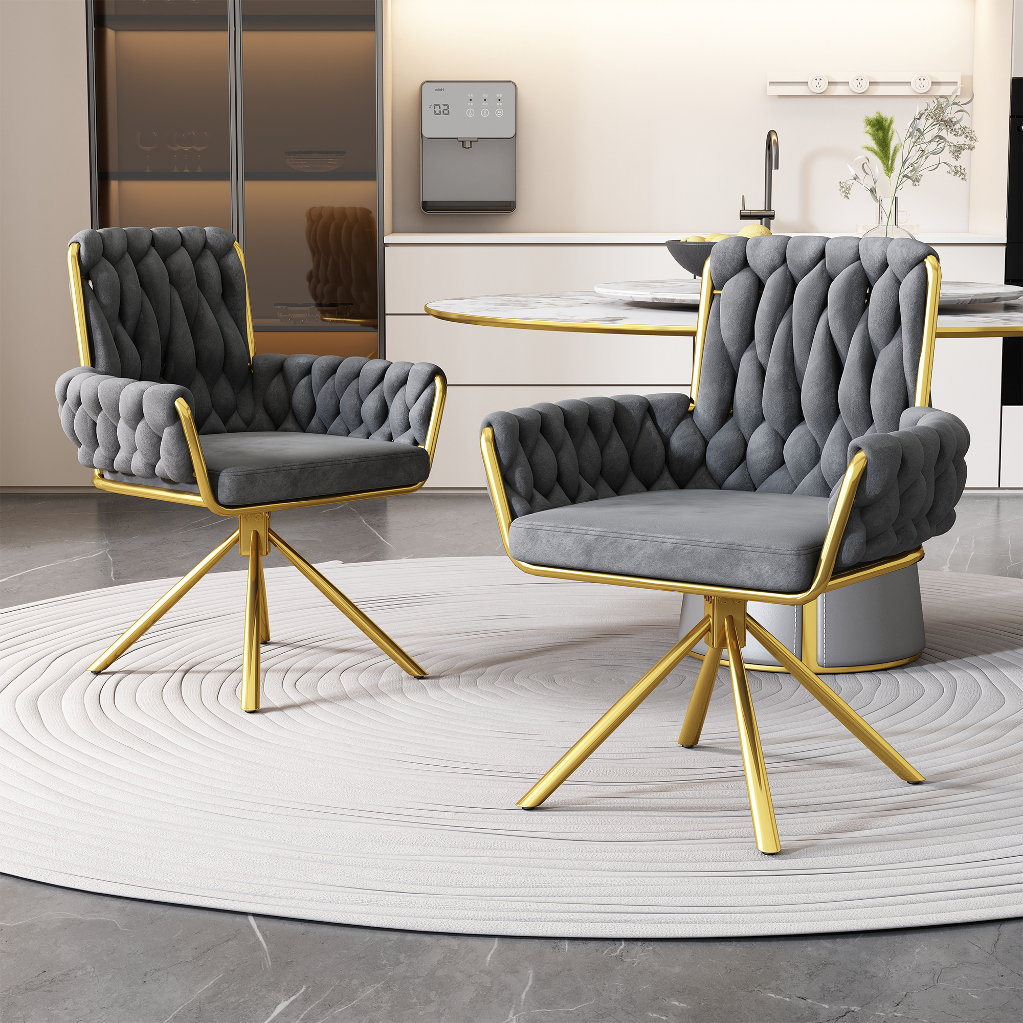 1/2/4/6x Dining Chair Armchair Velvet Kitchen Dining Room Restaurant Office - Picture 14 of 74