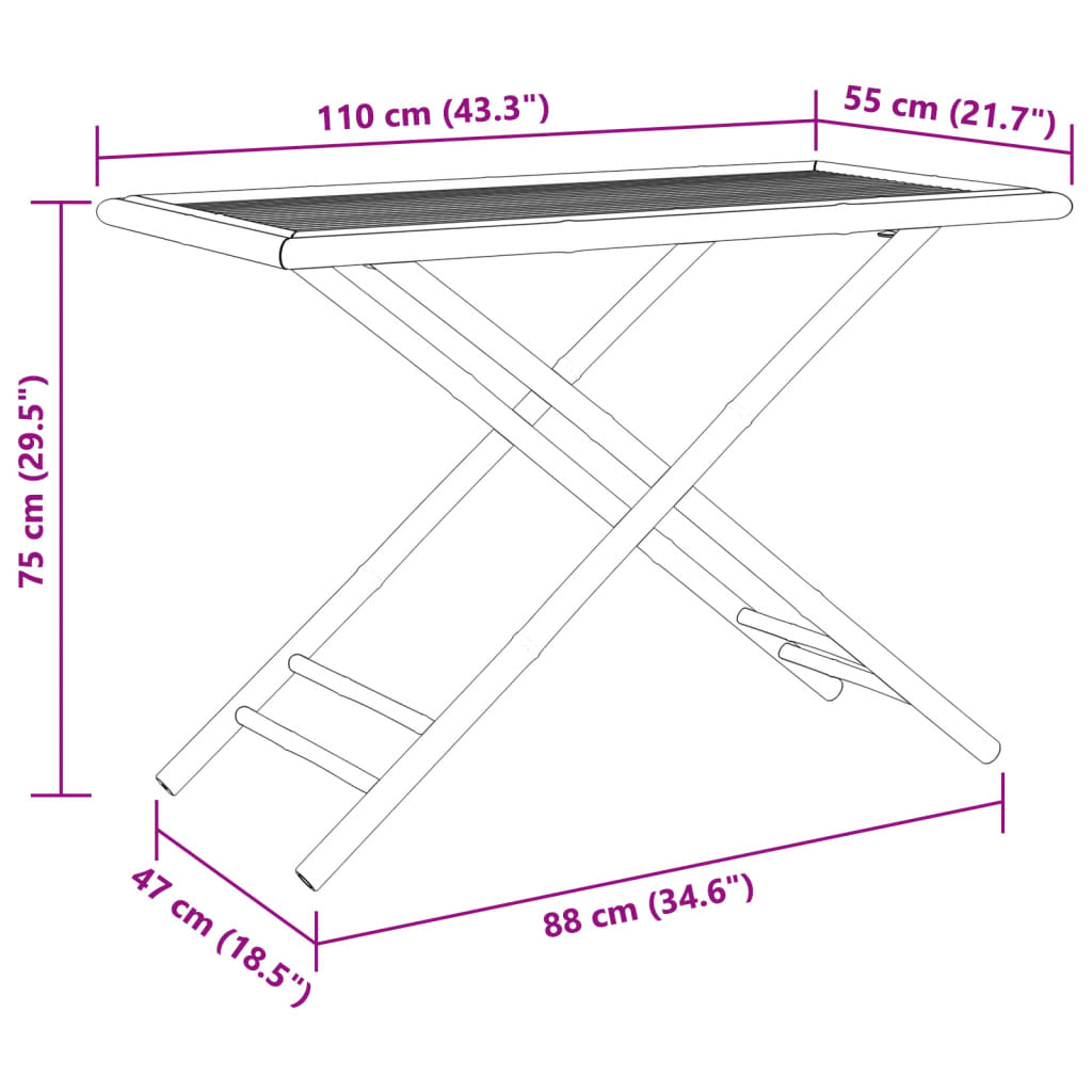 Balkontisch Gartentisch Tabletttisch Bambus Klapptisch Esstisch Konsolentisch - Bild 23 von 48