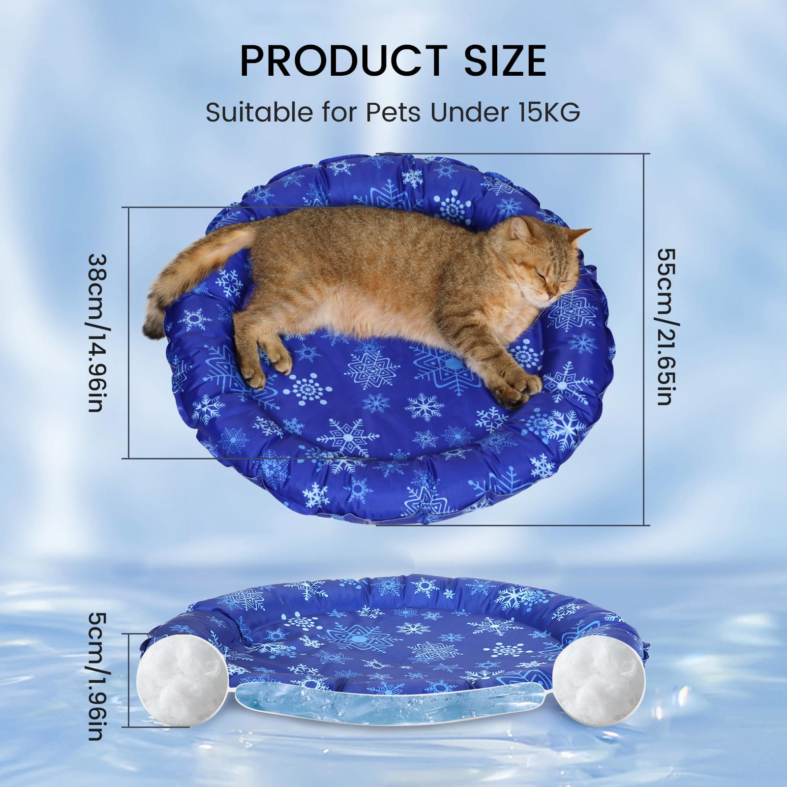 Alfombra de refrigeración redonda 55 cm para gato perros manta de refrigeración cojín de refrigeración estera autoenfriable - Imagen 6 de 40