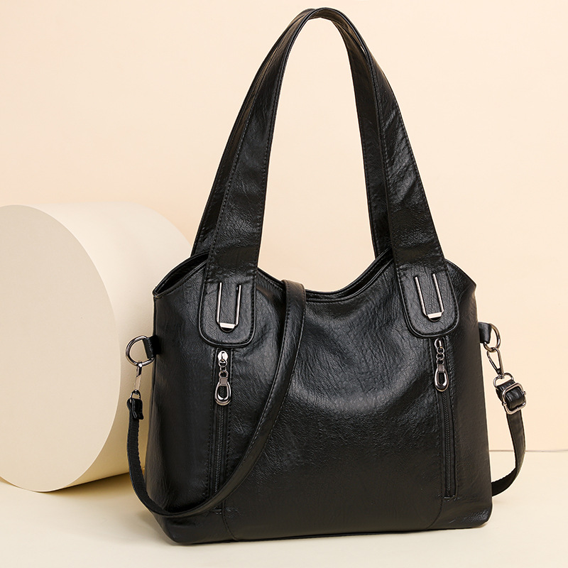 Women Designer Soft Leather Shoulder Bag Large Capacity Handbag Tote Top Handle
