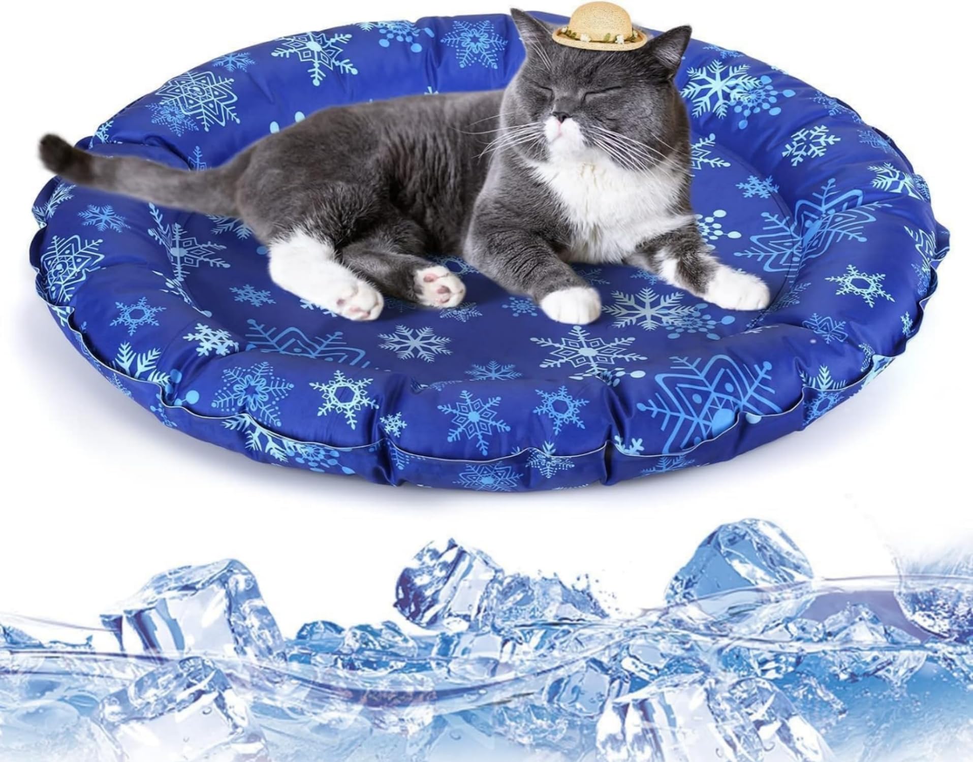Alfombra de refrigeración redonda 55 cm para gato perros manta de refrigeración cojín de refrigeración estera autoenfriable - Imagen 2 de 40