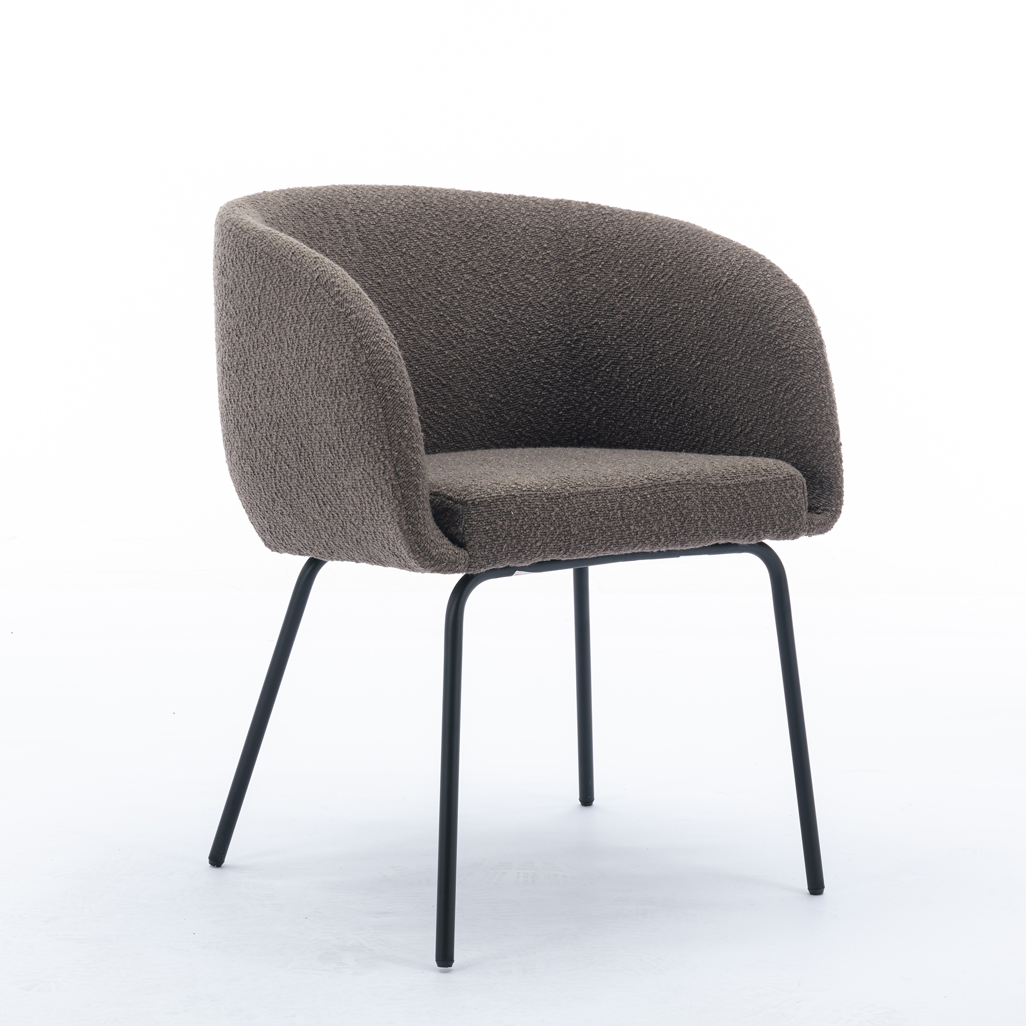 1/2x Modern Boucle Fabric Armchair Accent Chairs Black Powder Coated Metal Legs - Picture 13 of 14