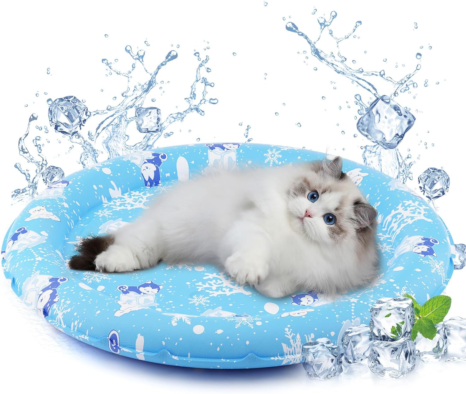 Alfombra de refrigeración redonda 55 cm para gato perros manta de refrigeración cojín de refrigeración estera autoenfriable - Imagen 34 de 40