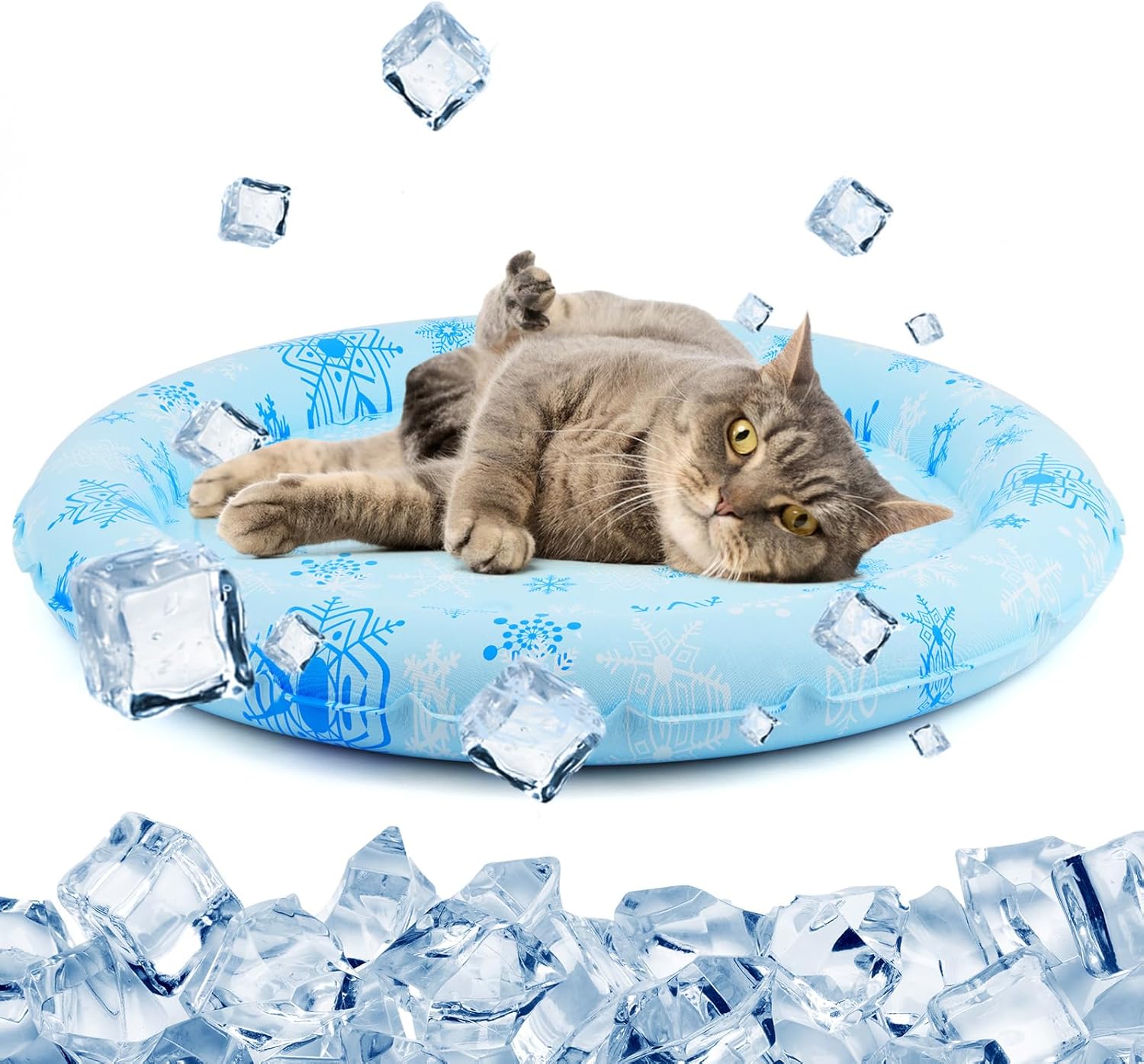 Alfombra de refrigeración redonda 55 cm para gato perros manta de refrigeración cojín de refrigeración estera autoenfriable - Imagen 12 de 40