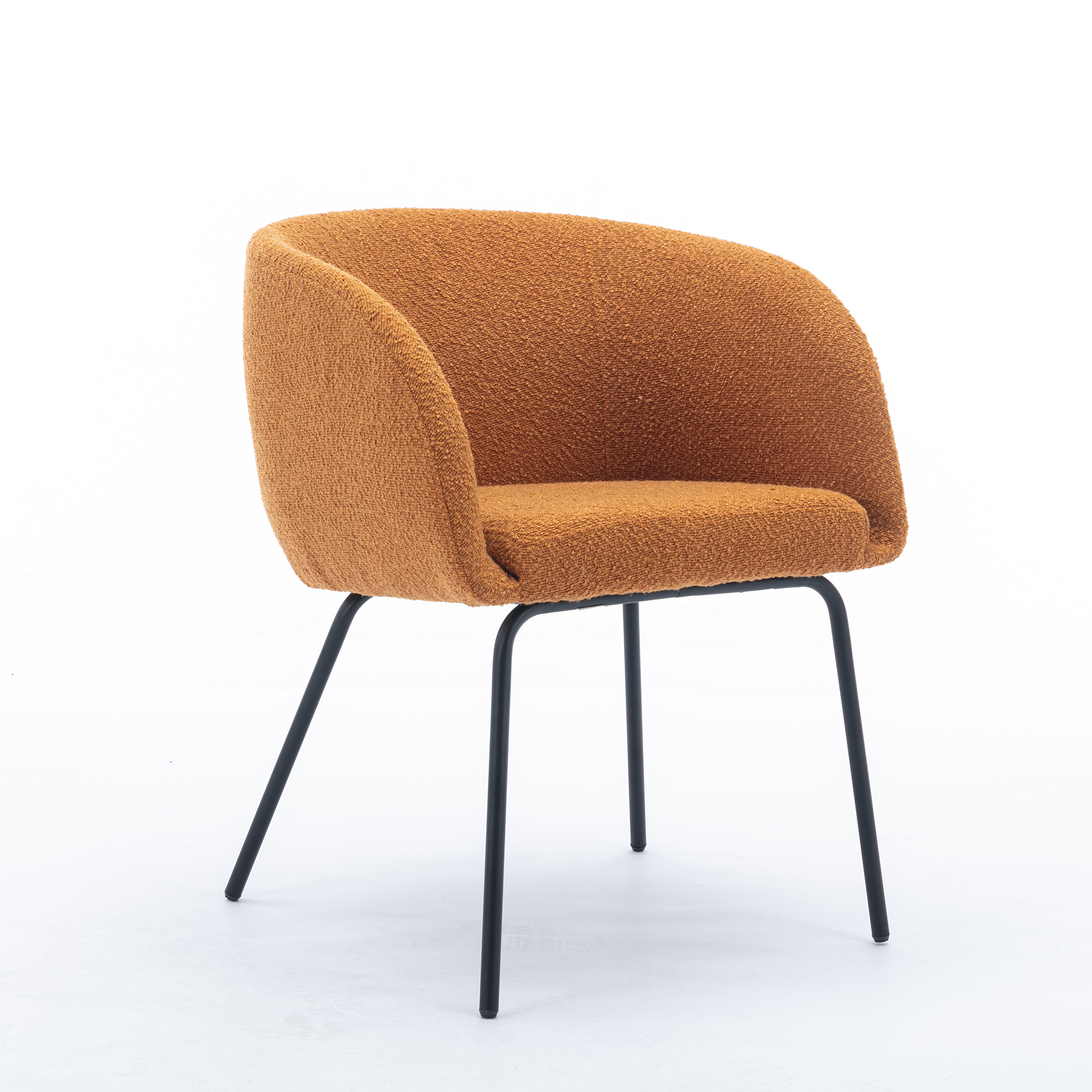 1/2x Modern Boucle Fabric Armchair Accent Chairs Black Powder Coated Metal Legs - Picture 12 of 14