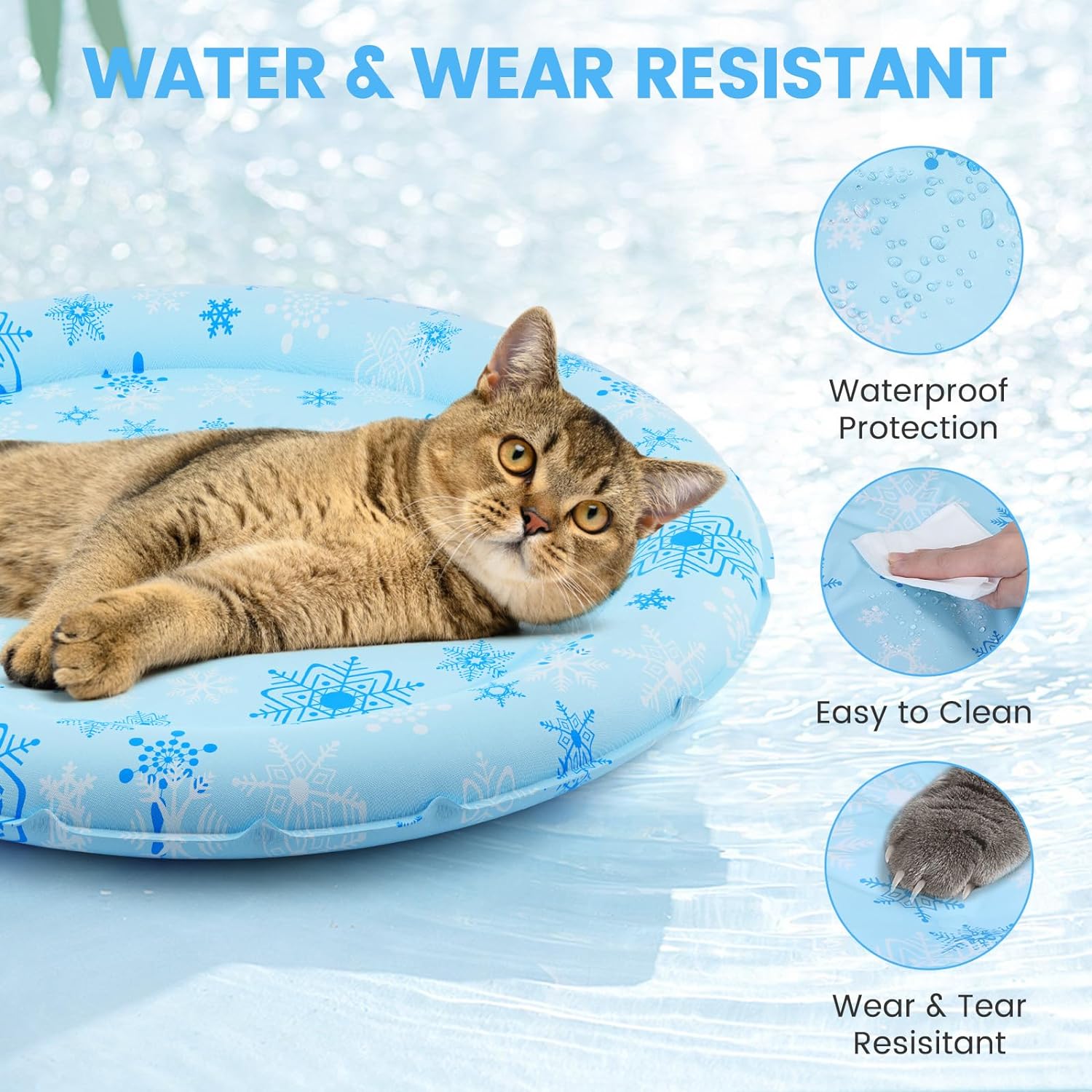 Alfombra de refrigeración redonda 55 cm para gato perros manta de refrigeración cojín de refrigeración estera autoenfriable - Imagen 14 de 40
