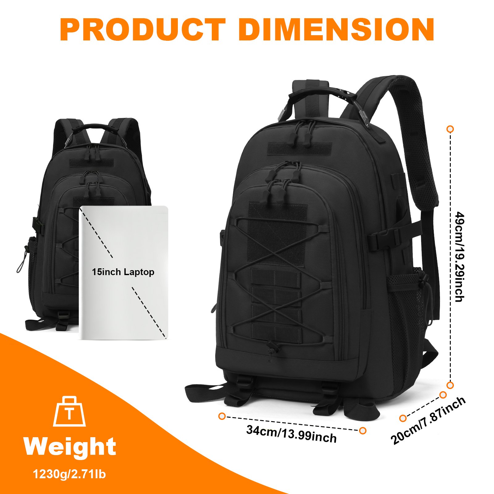 36-55L Taktische Rucksack Wanderrucksack Molle Assault Schulrucksack Backpack