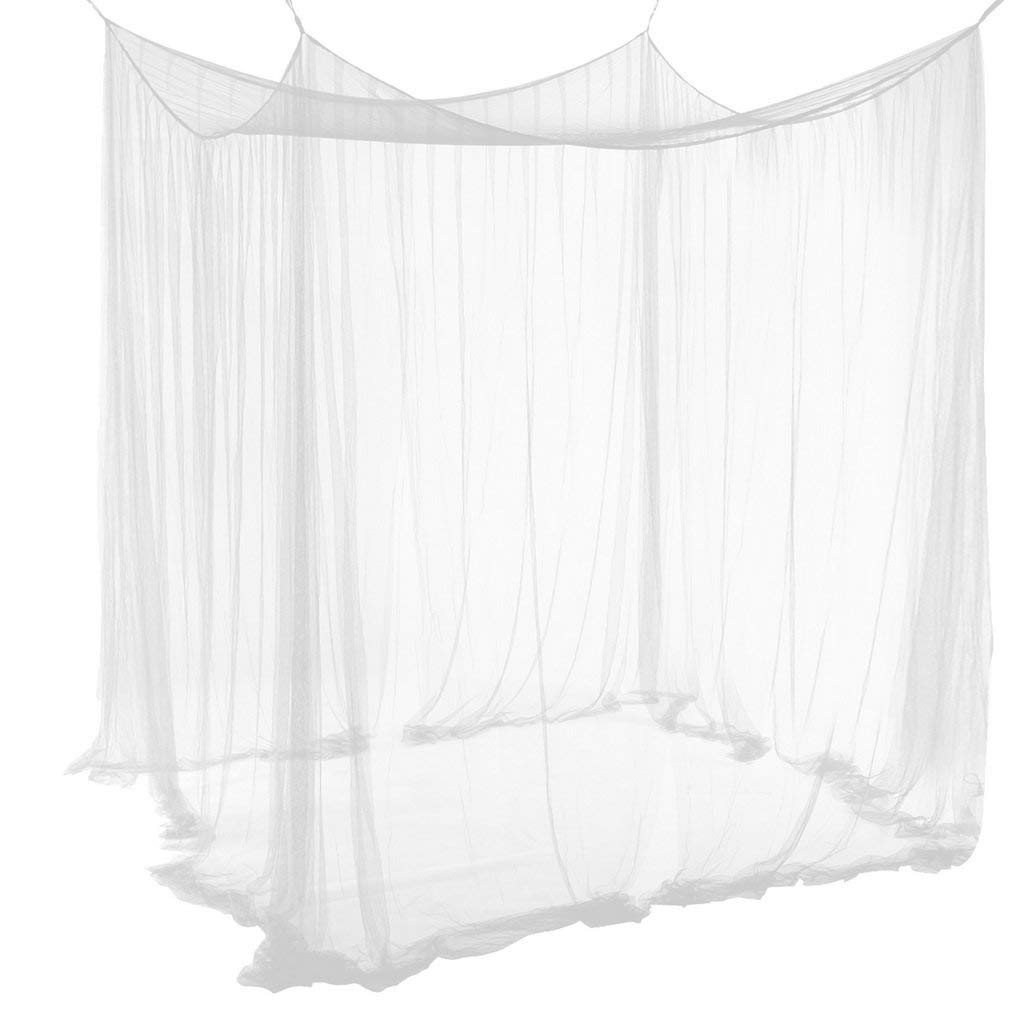4 Corner Post Bed Curtain Canopy Mosquito Net Square Princess Fly Screen - Picture 19 of 34
