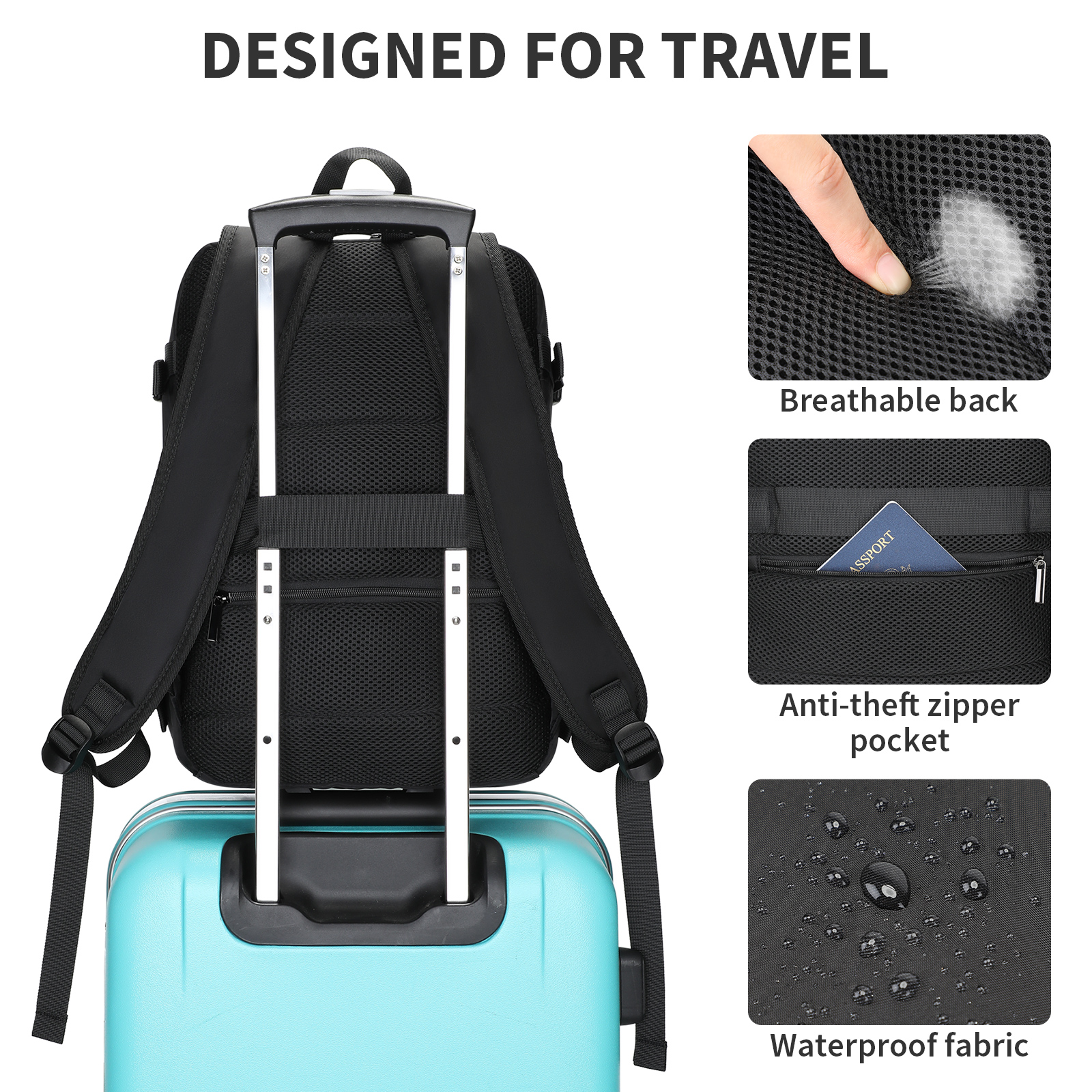 Rucksack 40x20x25 Handgepäck Reiserucksack Ryanair Boardgepäck Schulrucksack Neu - Bild 11 von 63