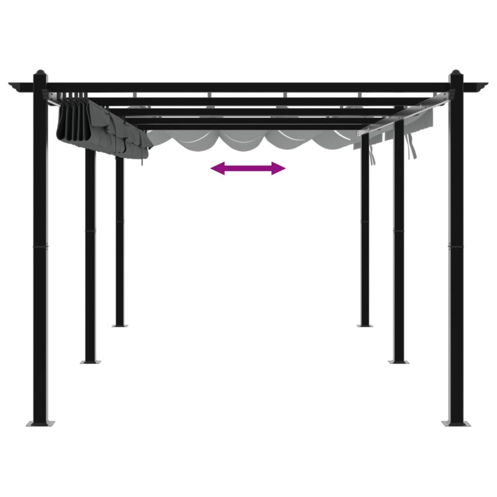 6x3m Pavillon Aluminium mit ausziehbarem Dach Garten Pergola Gazebo Partyzelt - Bild 19 von 32