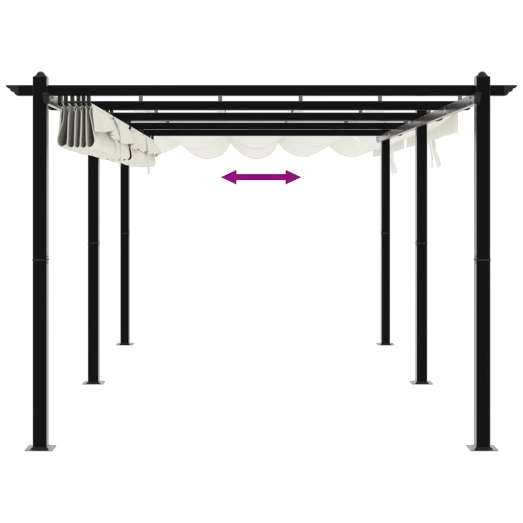 6x3m Pavillon Aluminium mit ausziehbarem Dach Garten Pergola Gazebo Partyzelt - Bild 9 von 32