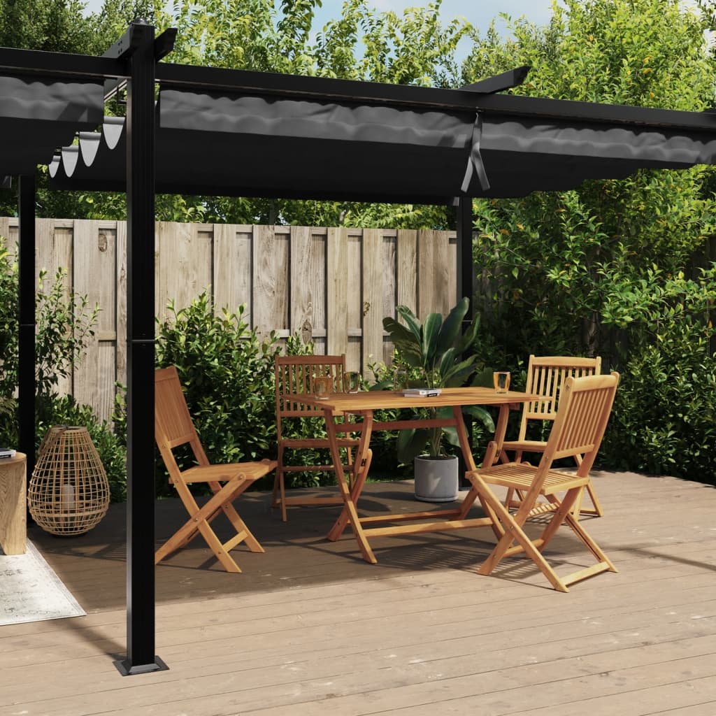 6x3m Pavillon Aluminium mit ausziehbarem Dach Garten Pergola Gazebo Partyzelt - Bild 14 von 32