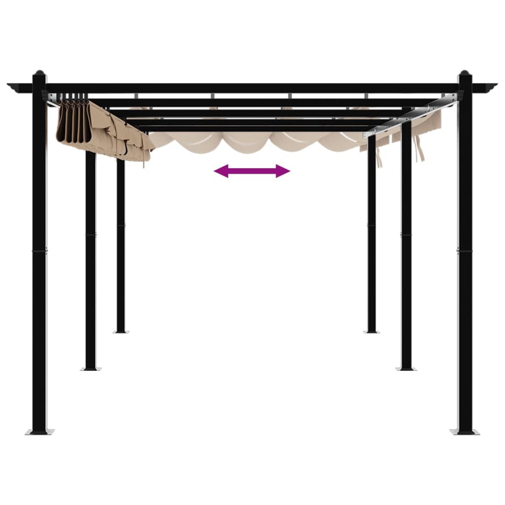 6x3m Pavillon Aluminium mit ausziehbarem Dach Garten Pergola Gazebo Partyzelt - Bild 29 von 32