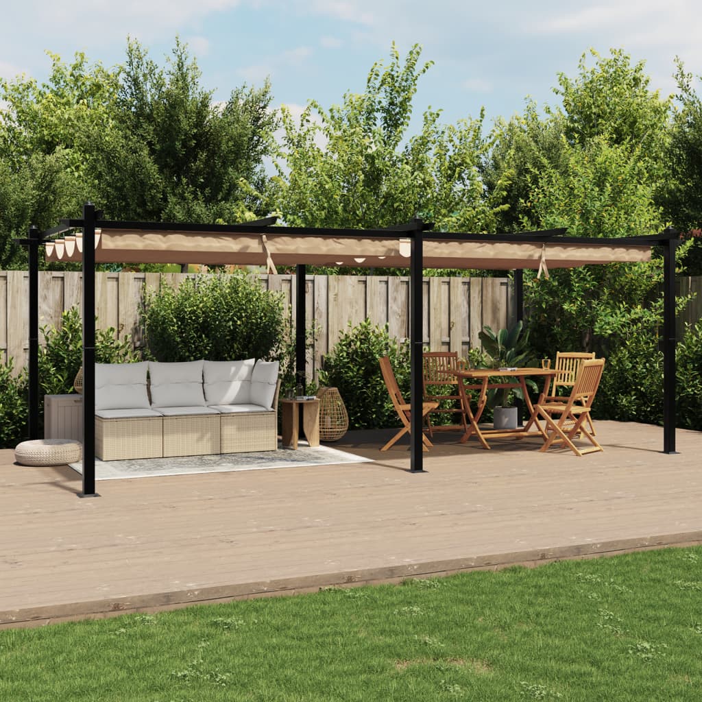 6x3m Pavillon Aluminium mit ausziehbarem Dach Garten Pergola Gazebo Partyzelt - Bild 25 von 32