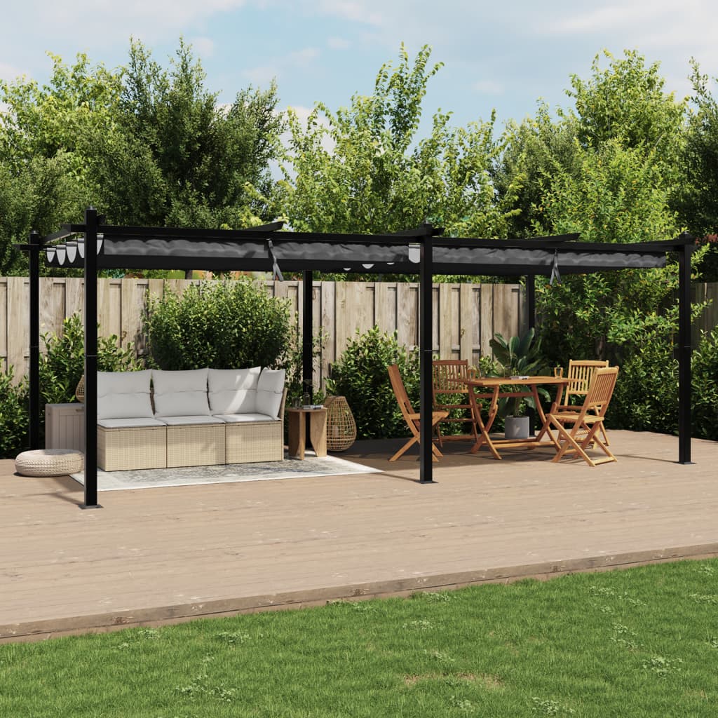6x3m Pavillon Aluminium mit ausziehbarem Dach Garten Pergola Gazebo Partyzelt - Bild 15 von 32