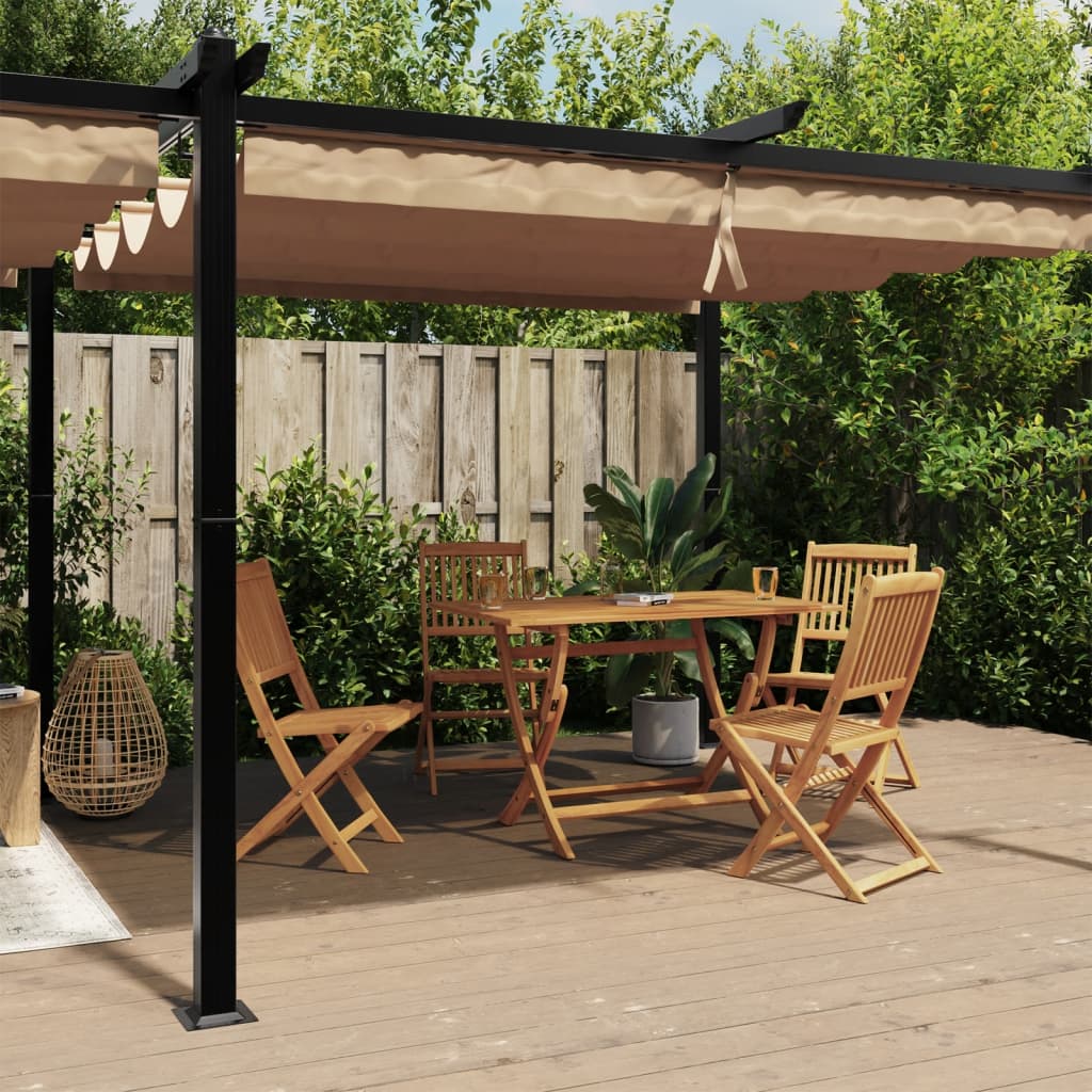 6x3m Pavillon Aluminium mit ausziehbarem Dach Garten Pergola Gazebo Partyzelt - Bild 24 von 32