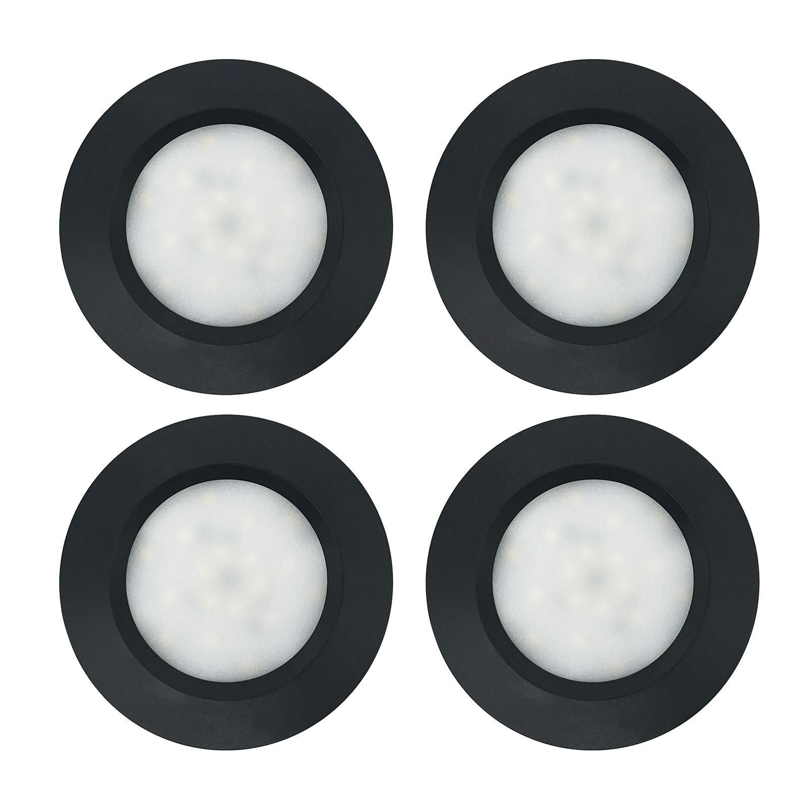2-12x LED 12V 24V Spot Lights Touch Switch Caravan Boat Black Recessed Downlight