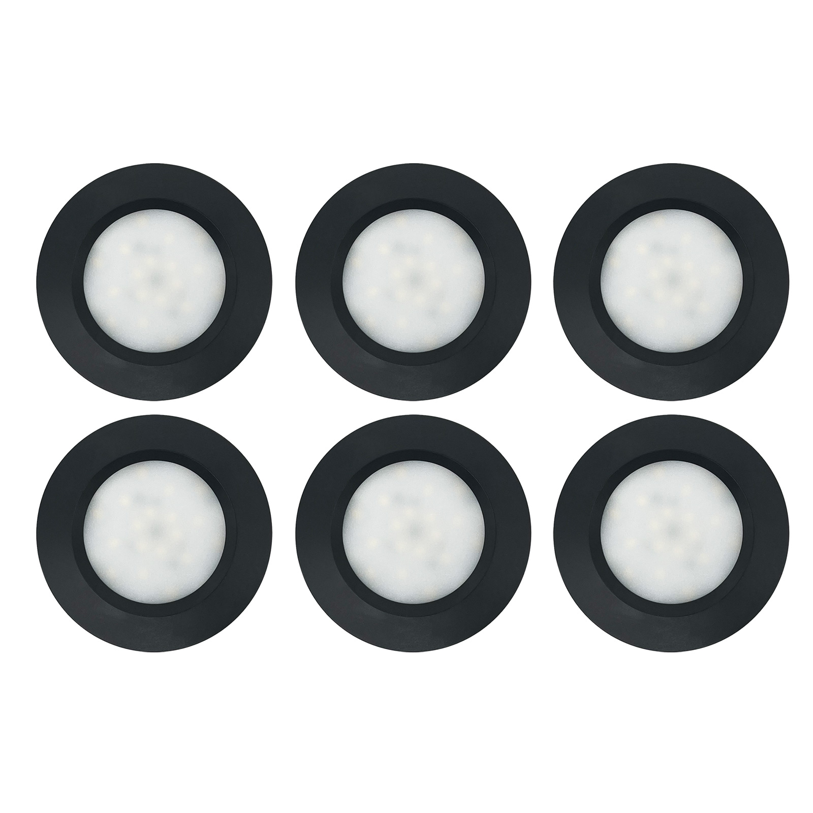 2-12x LED 12V 24V Spot Lights Touch Switch Caravan Boat Black Recessed Downlight