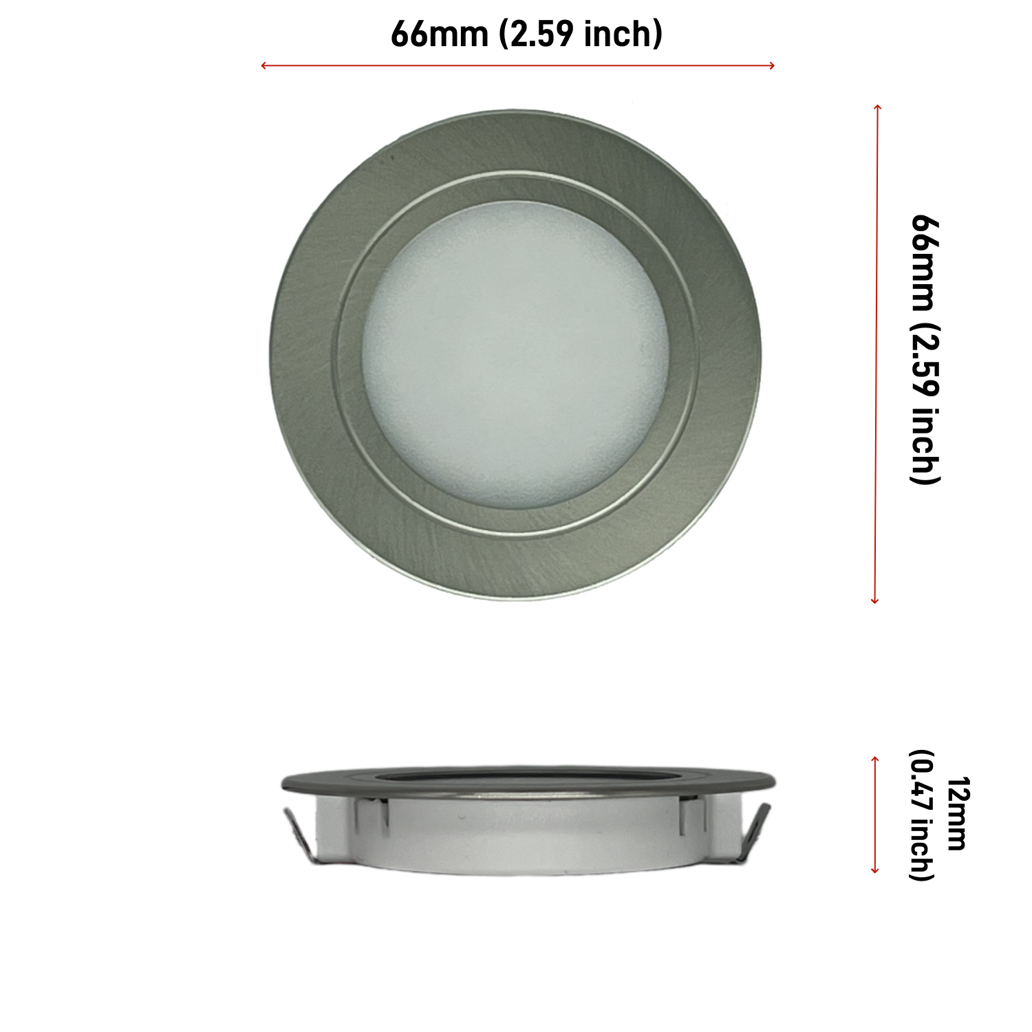 12v LED Spotlights Campervan - Touch Downlight Motorhome Nickel Cool Warm White 