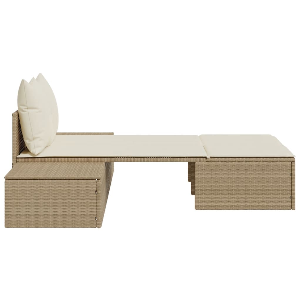 Doppel-Sonnenliege mit Auflagen Gartenliege Liegestuhl Loungeliege Poly Rattan - Bild 57 von 72
