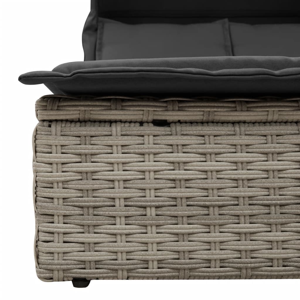 Sonneninsel Doppel-Sonnenliege mit Dach Poly Rattan Gartenliege 2 Personen Liege - Bild 18 von 65