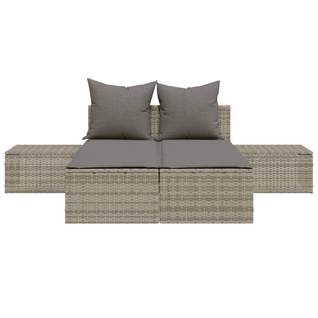 Doppel-Sonnenliege mit Auflagen Gartenliege Liegestuhl Loungeliege Poly Rattan - Bild 36 von 72