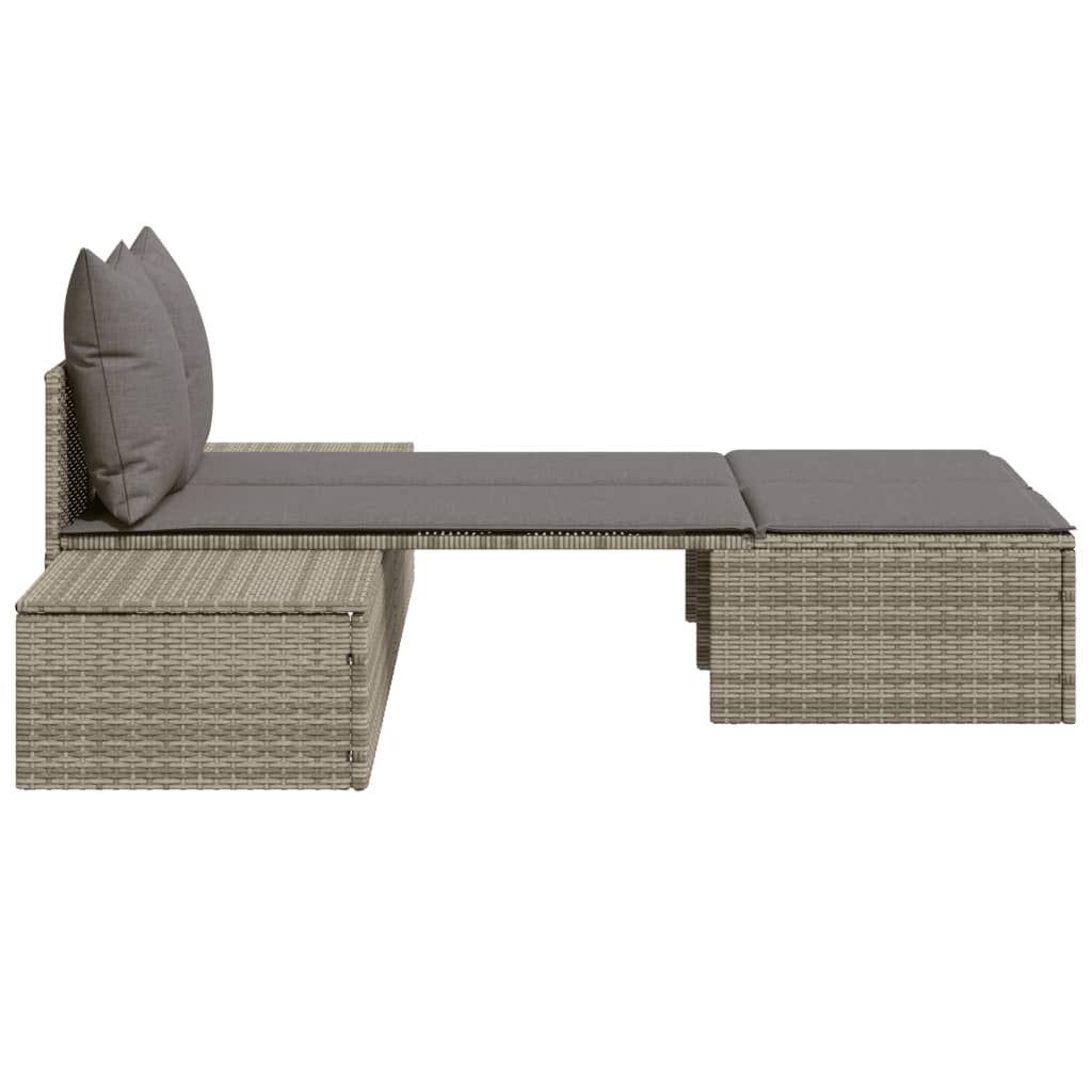 Doppel-Sonnenliege mit Auflagen Gartenliege Liegestuhl Loungeliege Poly Rattan - Bild 37 von 72