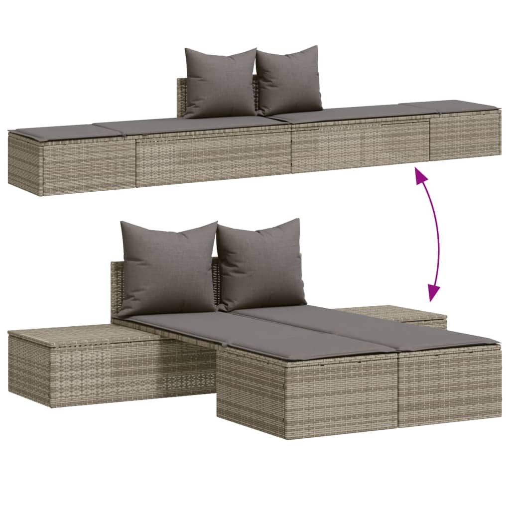Doppel-Sonnenliege mit Auflagen Gartenliege Liegestuhl Loungeliege Poly Rattan - Bild 35 von 72