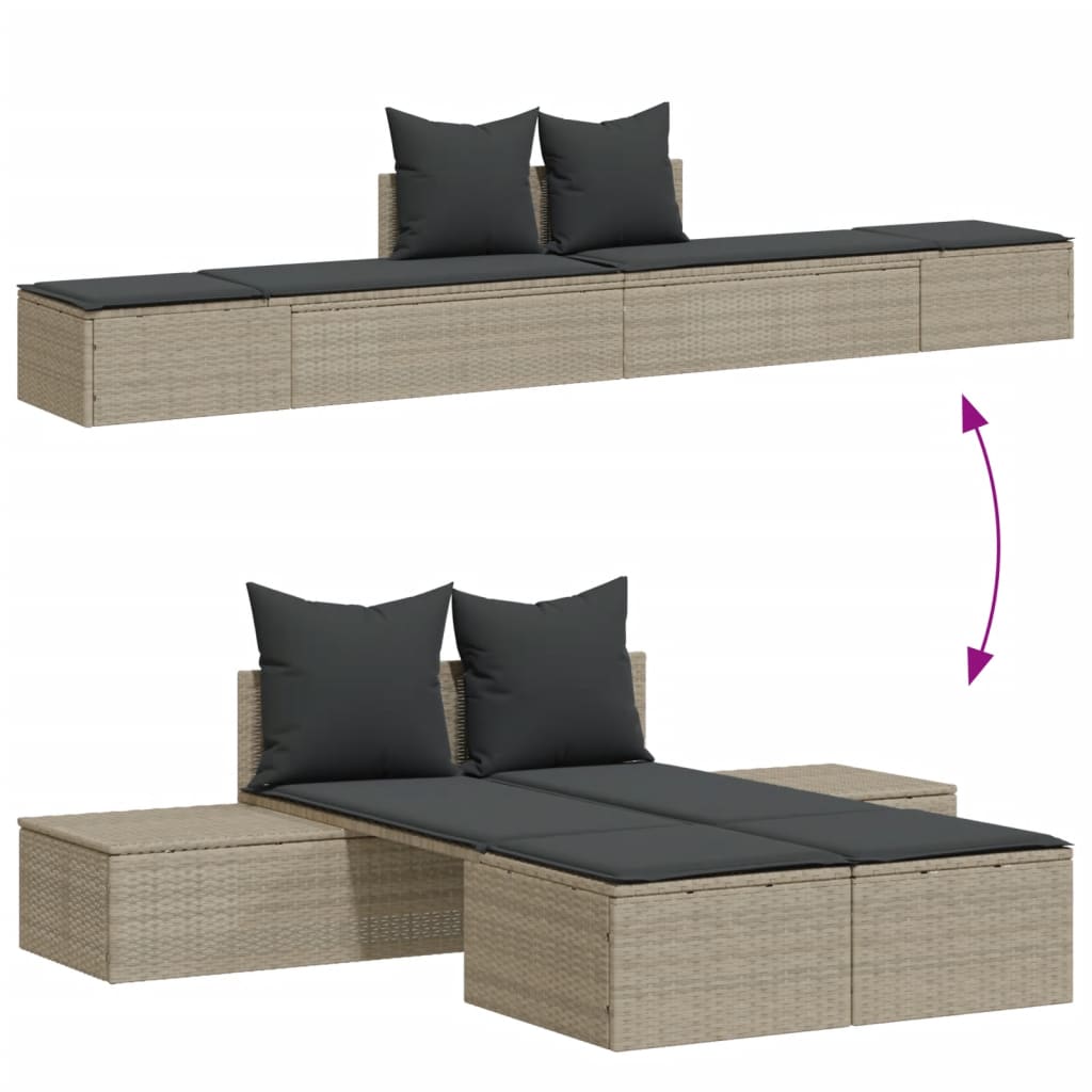 Doppel-Sonnenliege mit Auflagen Gartenliege Liegestuhl Loungeliege Poly Rattan - Bild 65 von 72