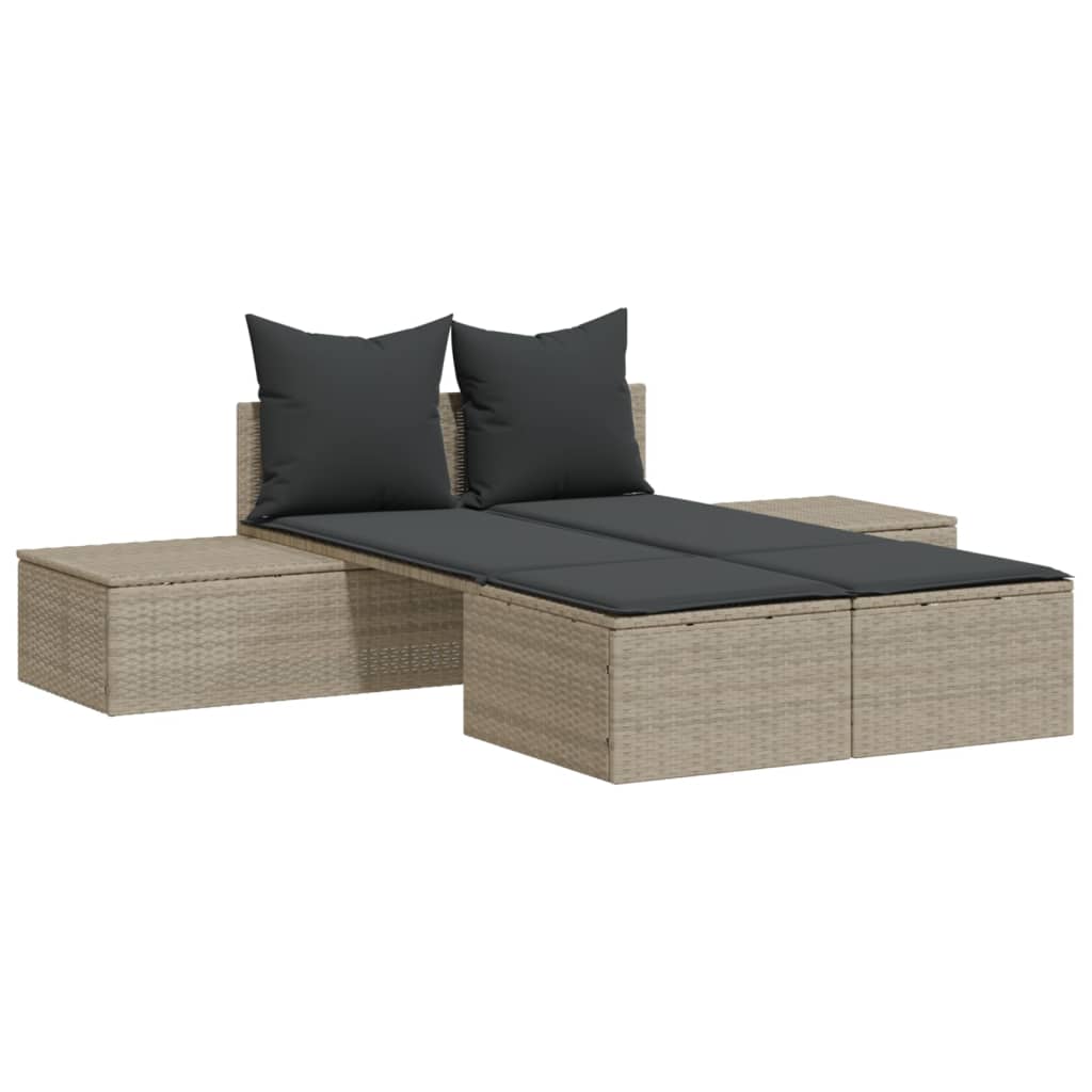 Doppel-Sonnenliege mit Auflagen Gartenliege Liegestuhl Loungeliege Poly Rattan - Bild 64 von 72