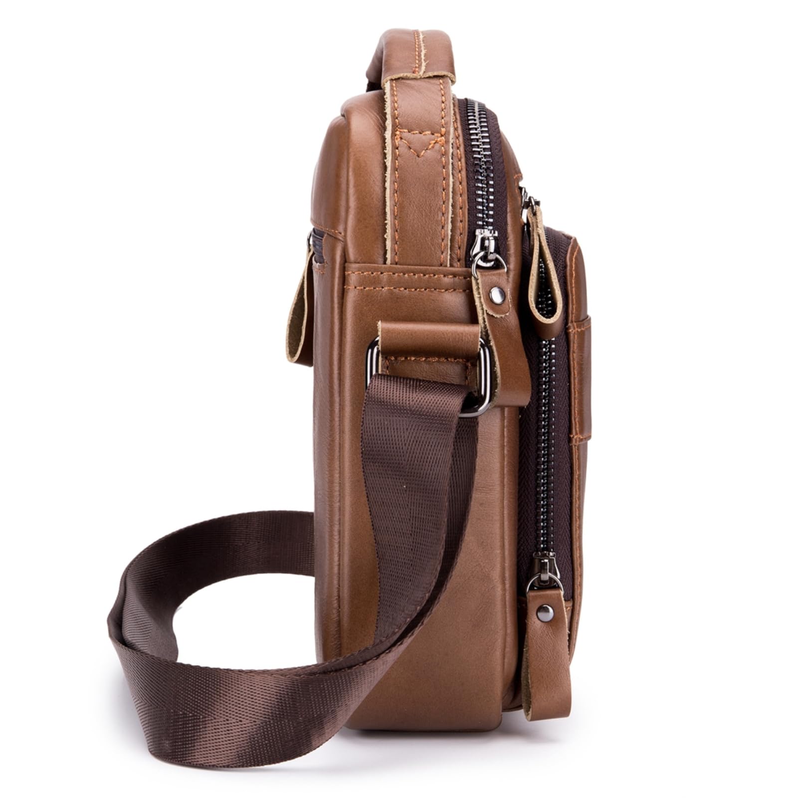 Herren Schultertasche Echte Leder Brusrtasche Crossbody Umhängetasche Bag Arbeit - Bild 18 von 31