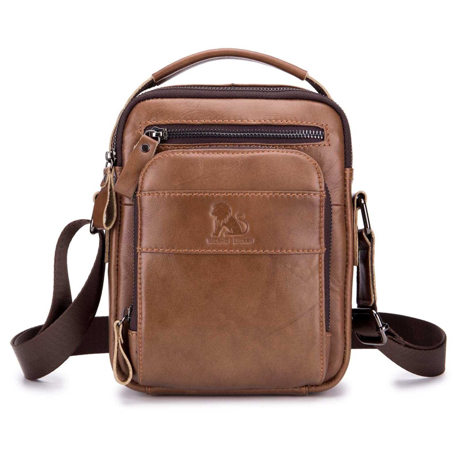 Herren Schultertasche Echte Leder Brusrtasche Crossbody Umhängetasche Bag Arbeit - Bild 15 von 31