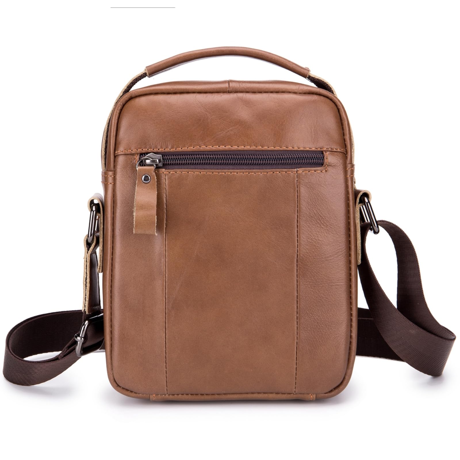 Herren Schultertasche Echte Leder Brusrtasche Crossbody Umhängetasche Bag Arbeit - Bild 17 von 31
