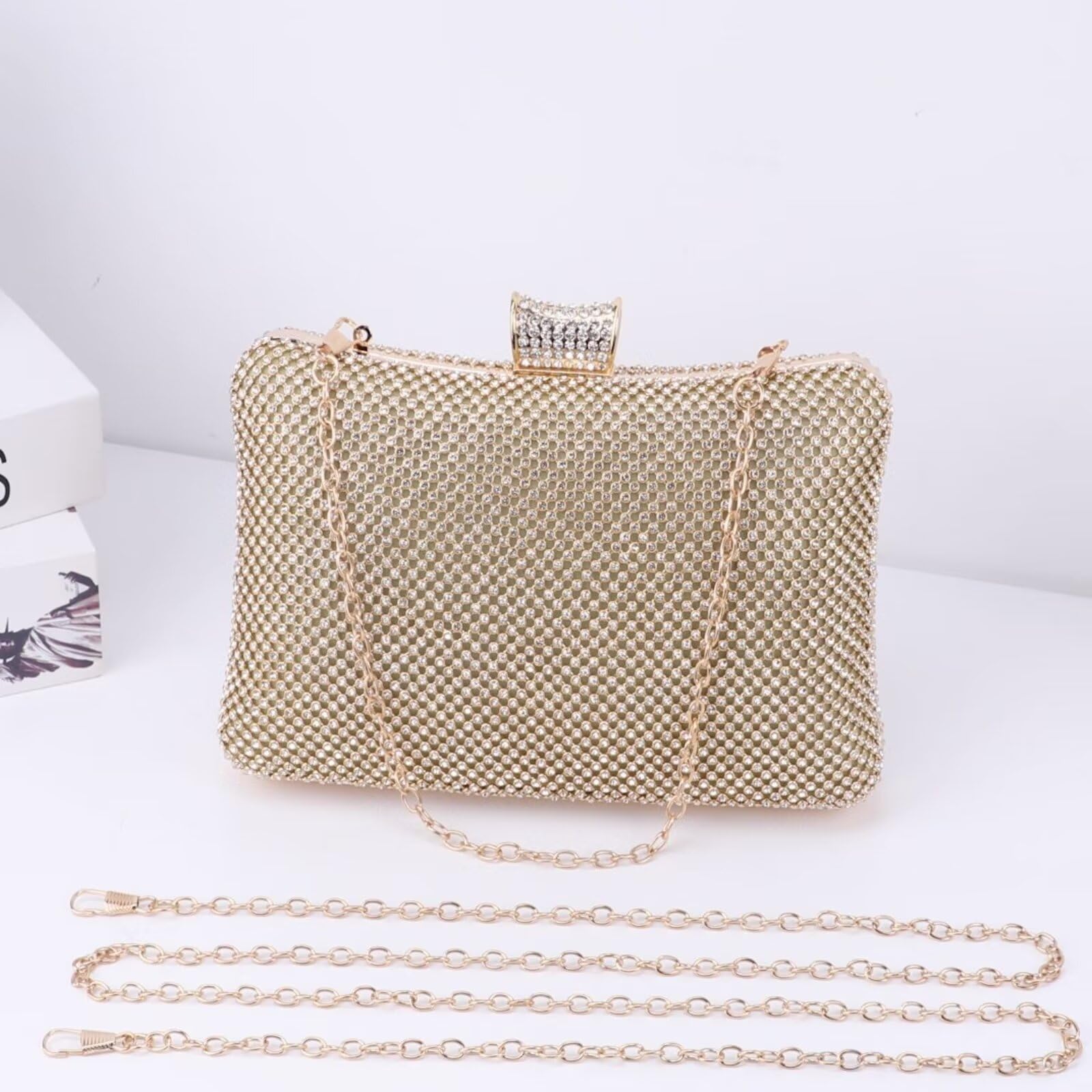 Abendtasche Damen Clutch Bag Kette Handtasche Umhängetasche Hochzeit Party Prom