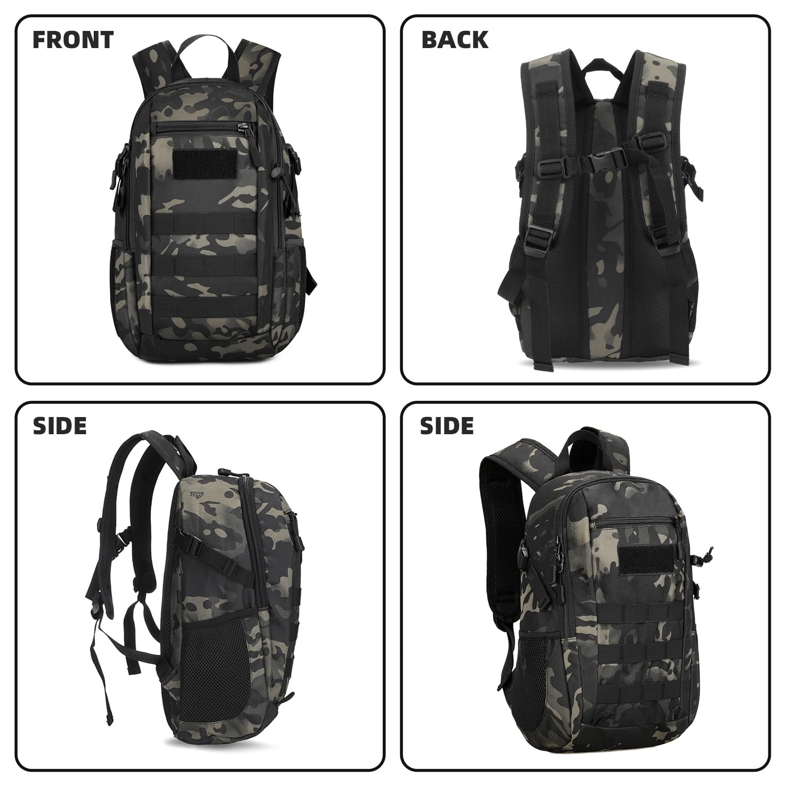 12L Taktischer Rucksack Trekkingrucksacke Molle Wanderrucksack Outdoor Tasche