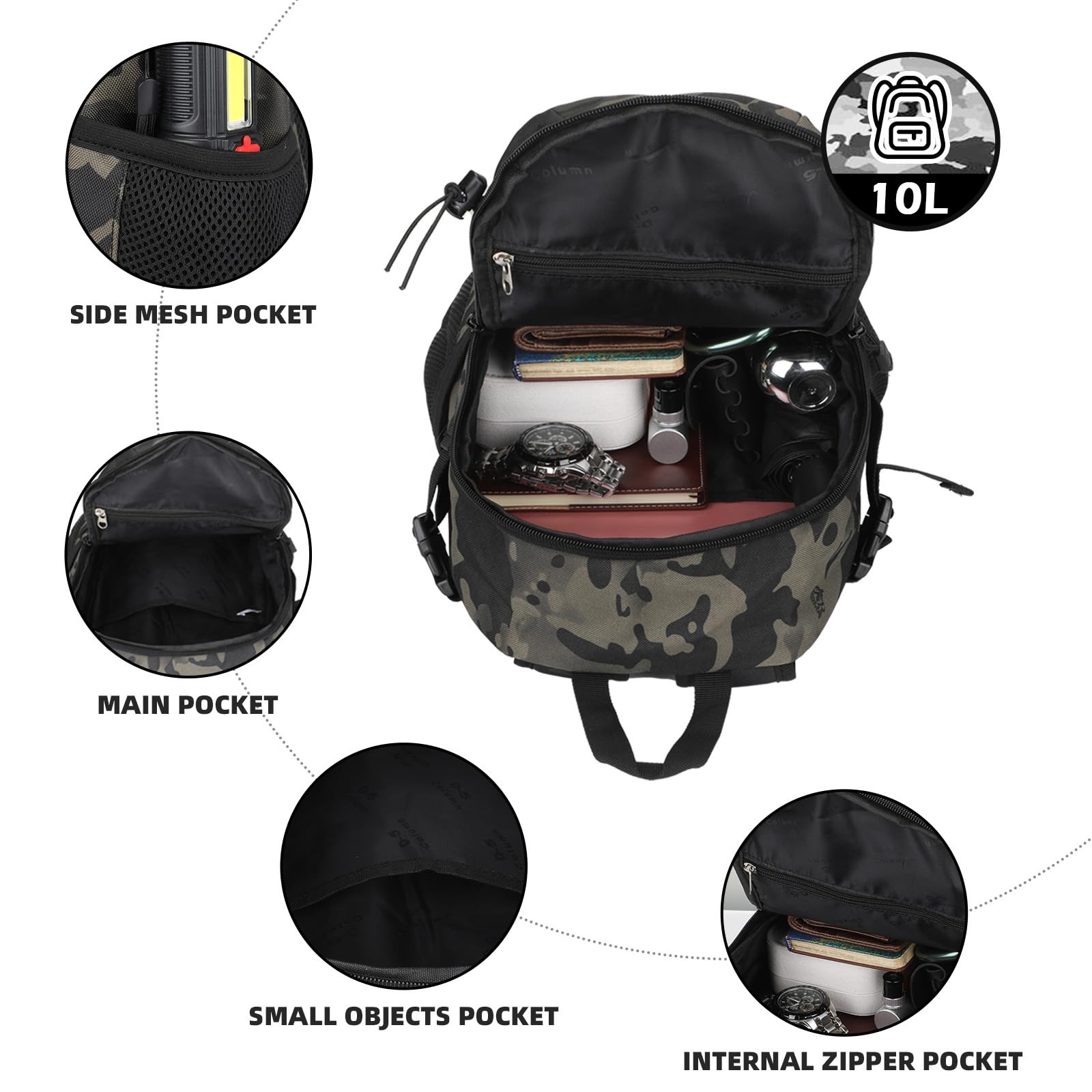 12L Taktischer Rucksack Trekkingrucksacke Molle Wanderrucksack Outdoor Tasche