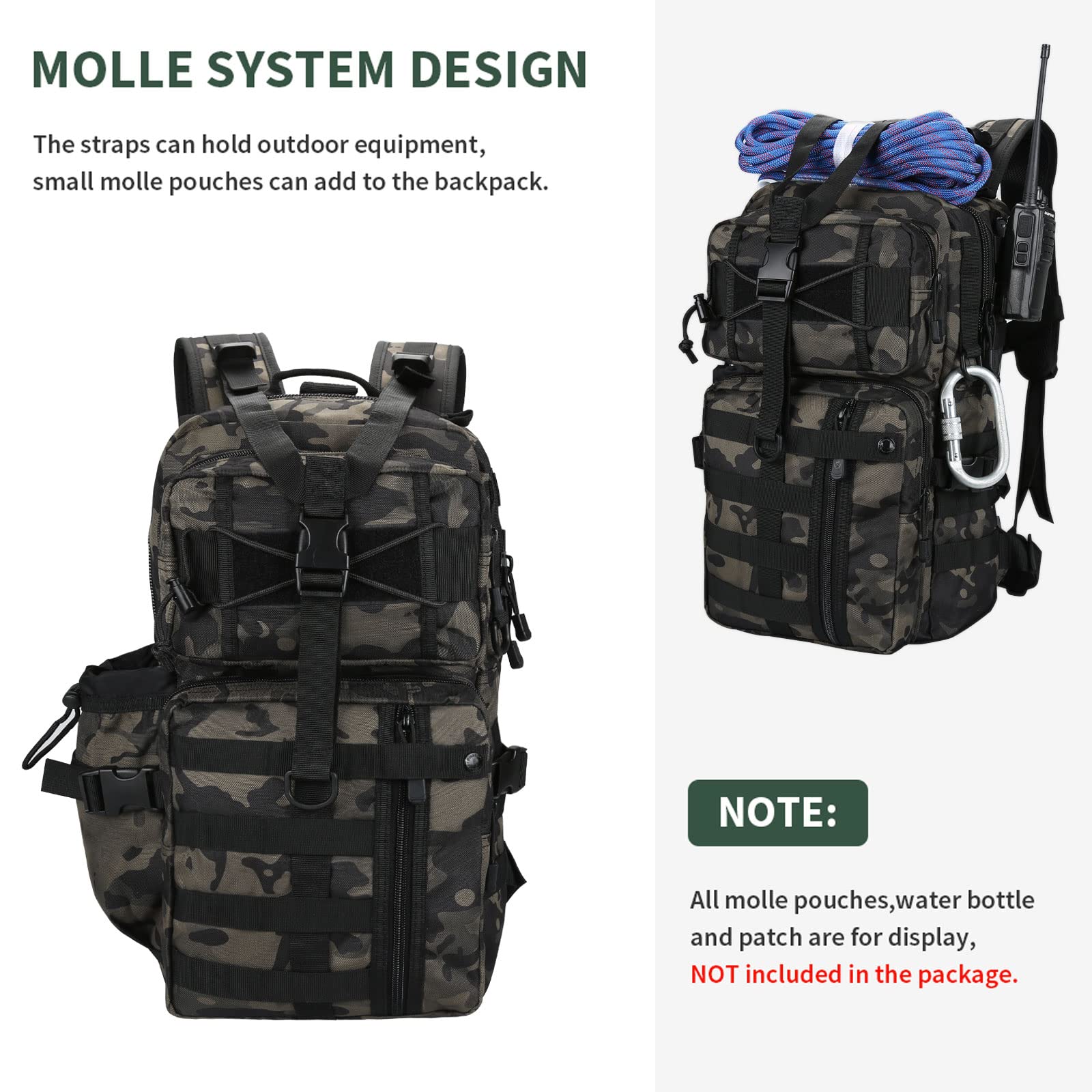 30L Taktisch Rucksack Wanderrucksack Molle Wasserdicht Tagesrucksack Outdoor